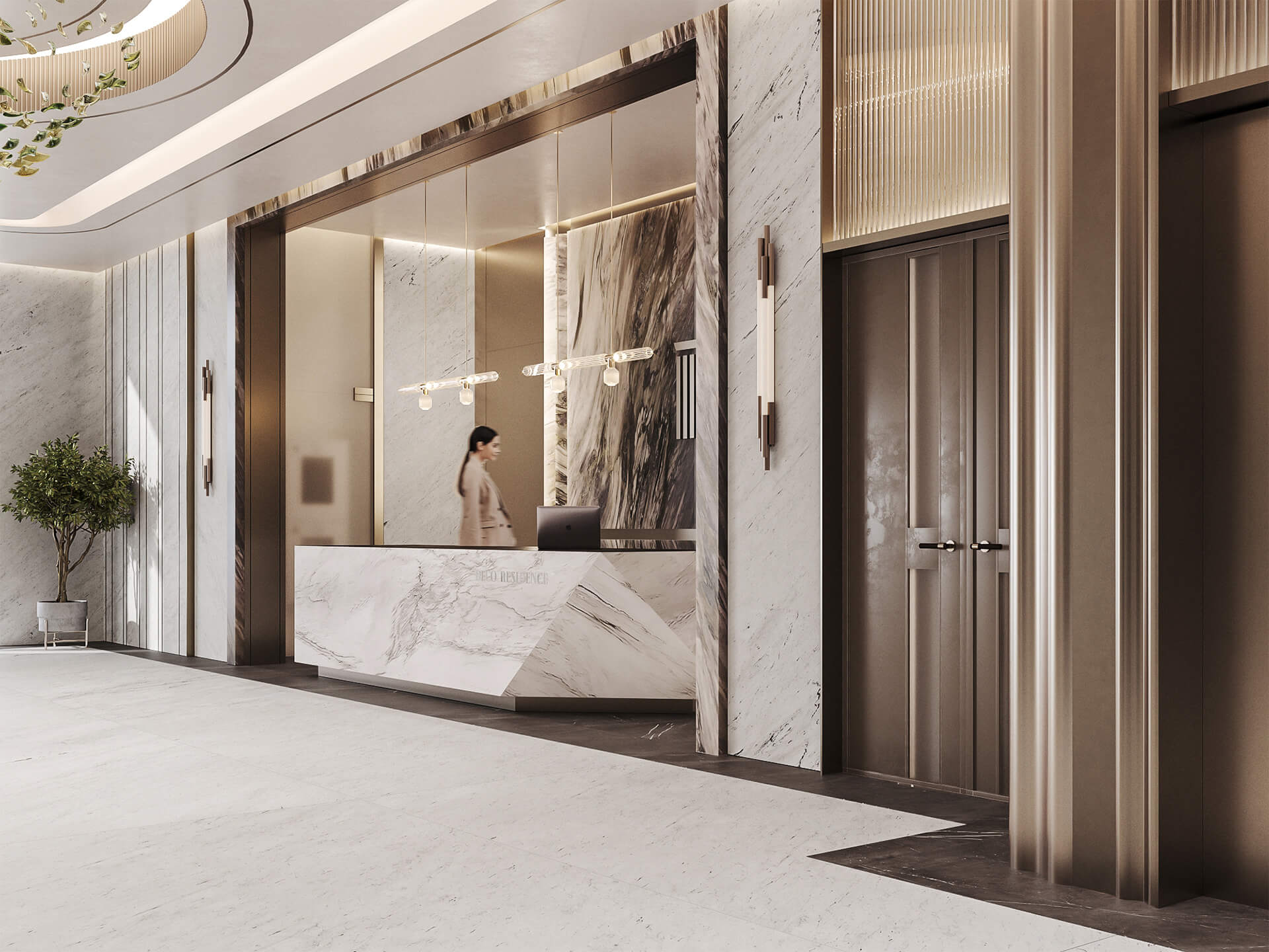 Визуализация Deco Residence: лобби проекта
