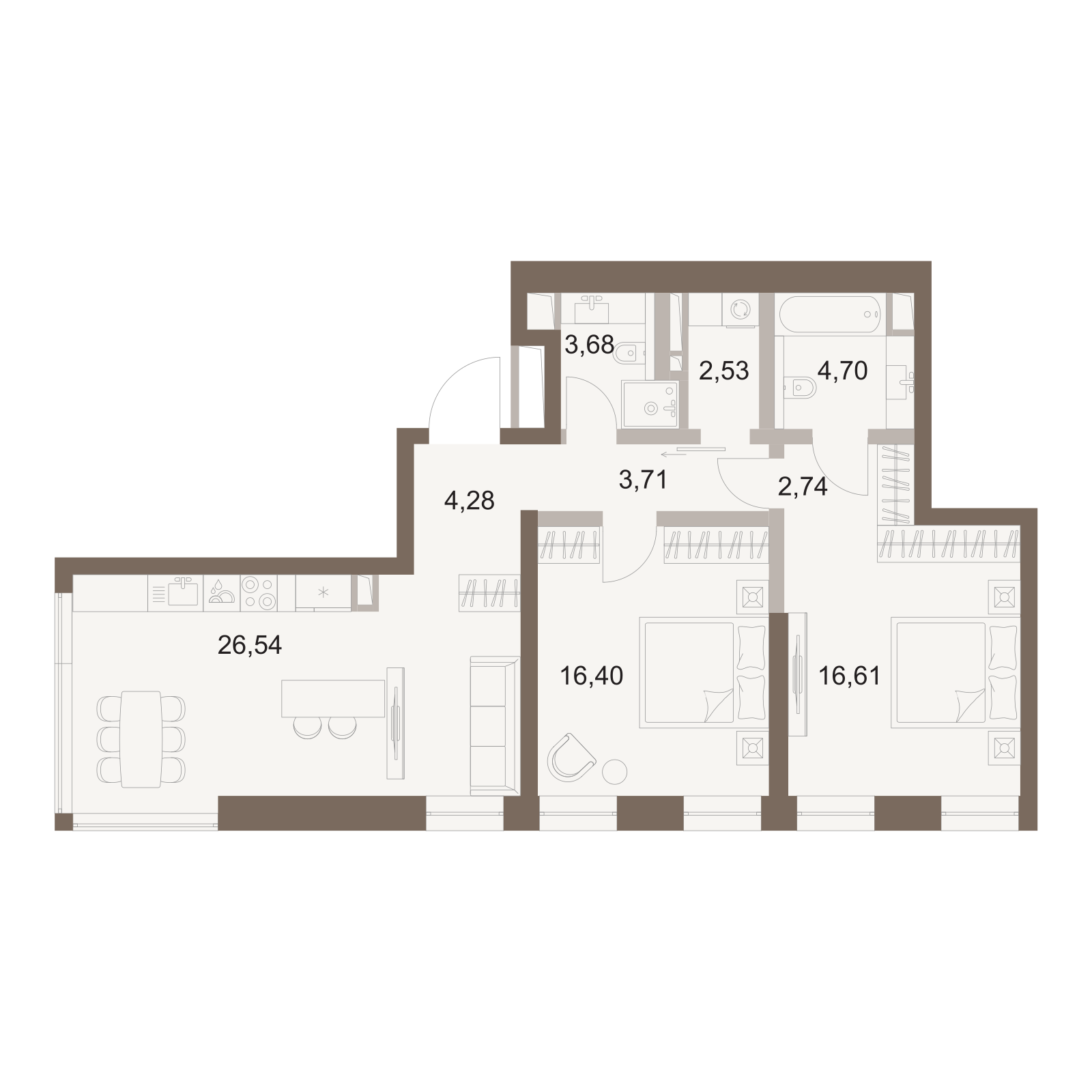 Официальная схема Файв Тауэрс, 81,19 м²