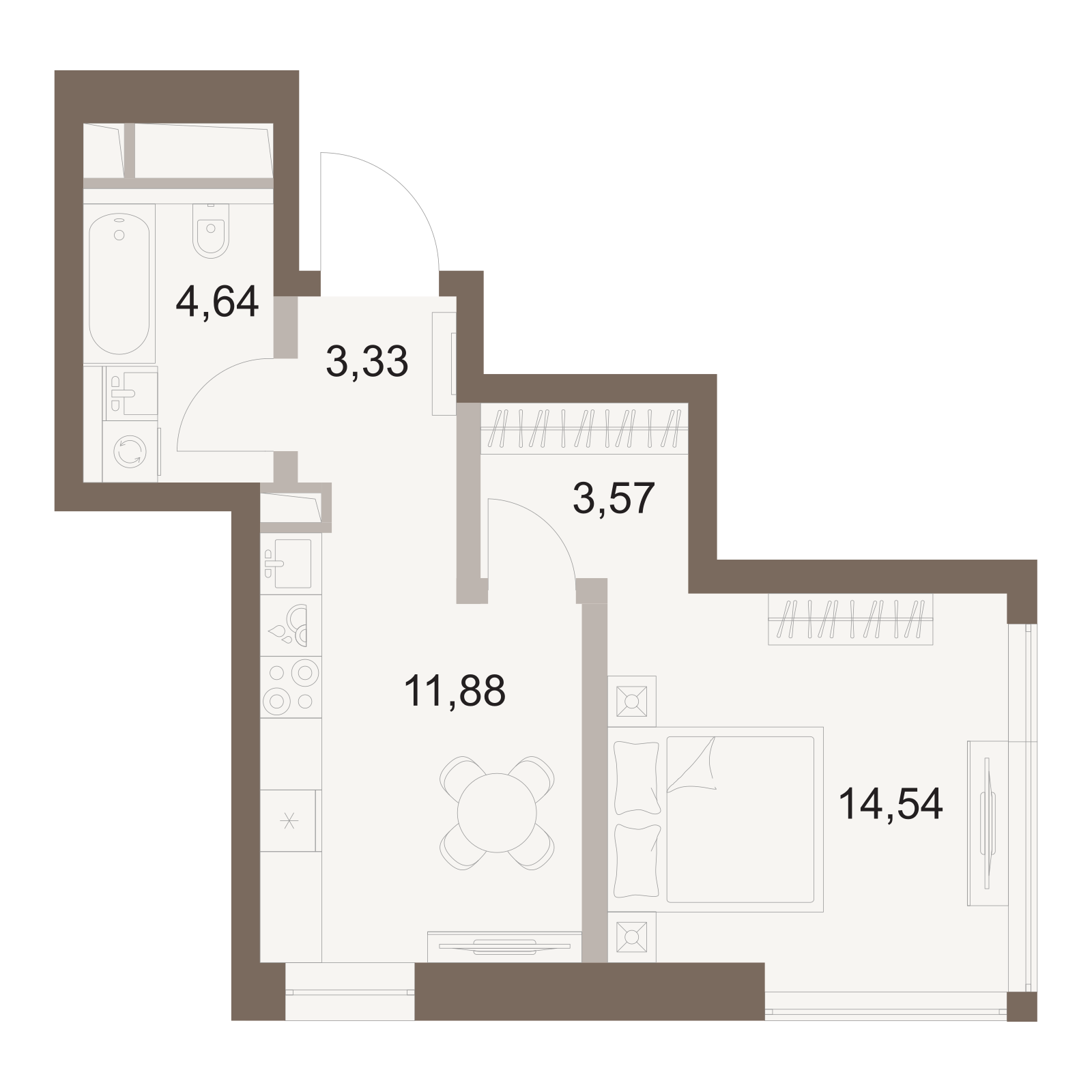 Официальная схема Файв Тауэрс, 37,96 м²