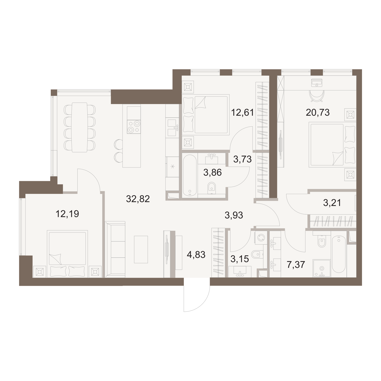 Официальная схема Файв Тауэрс, 108,44 м²