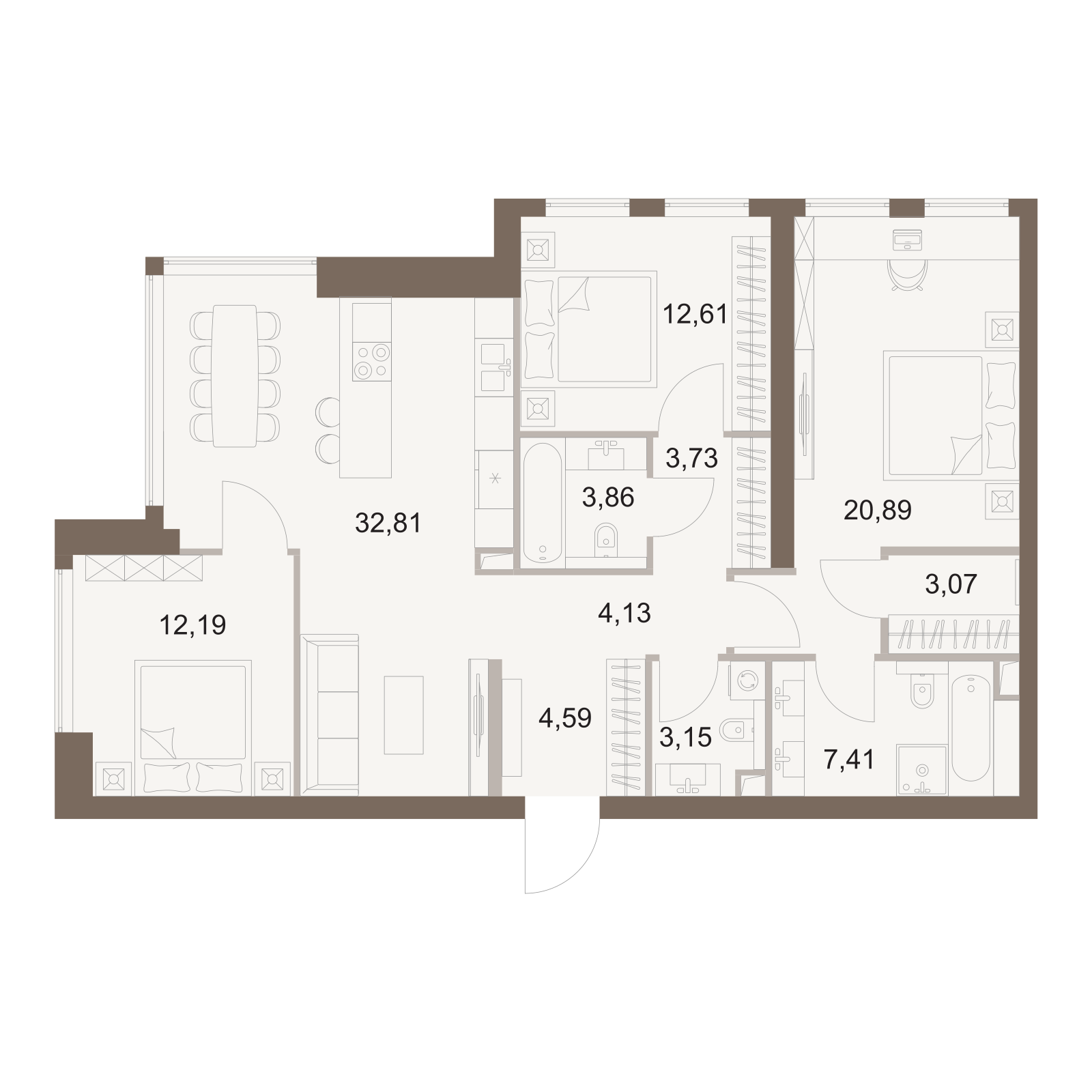 Официальная схема Файв Тауэрс, 108,44 м²