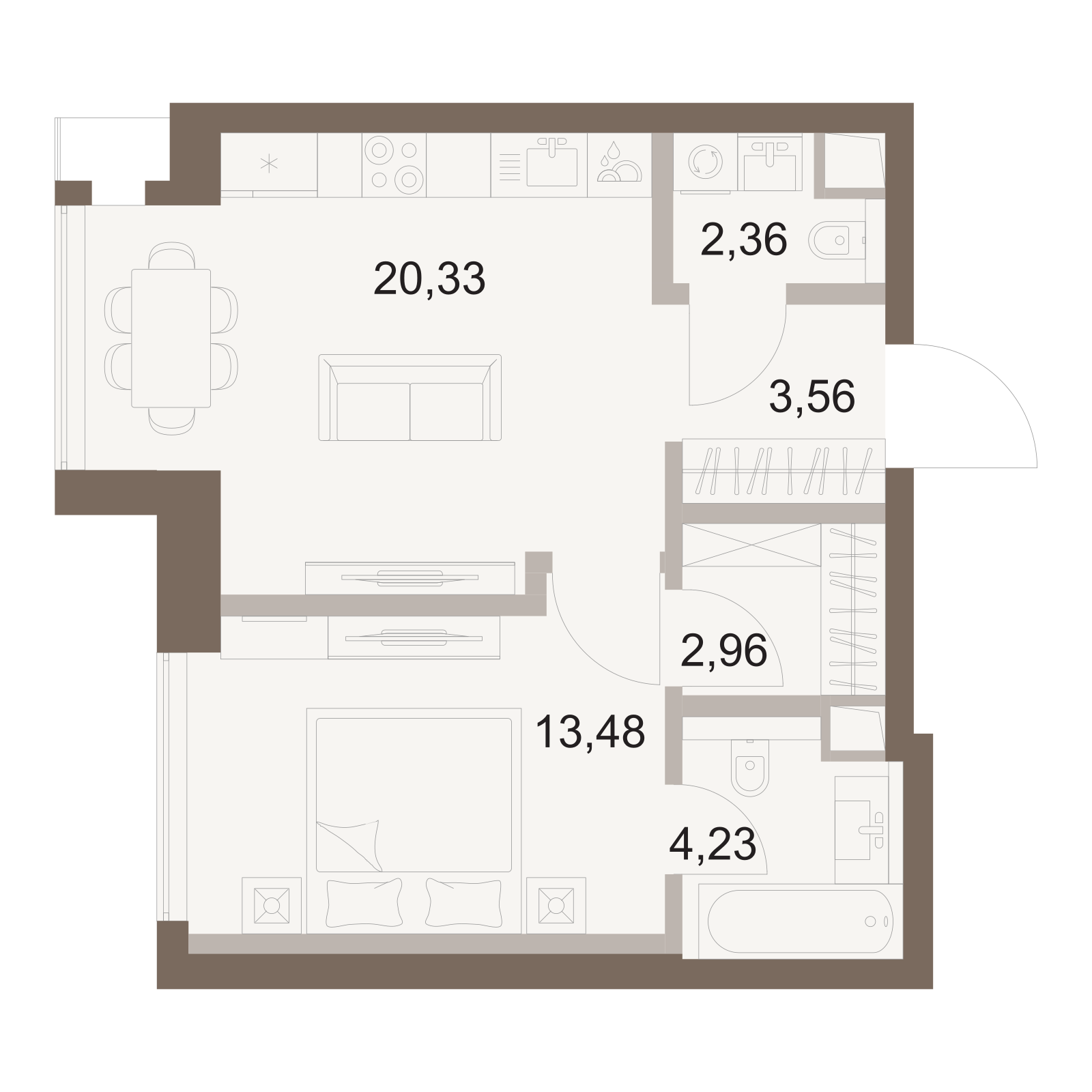 Официальная схема Файв Тауэрс, 46,92 м²