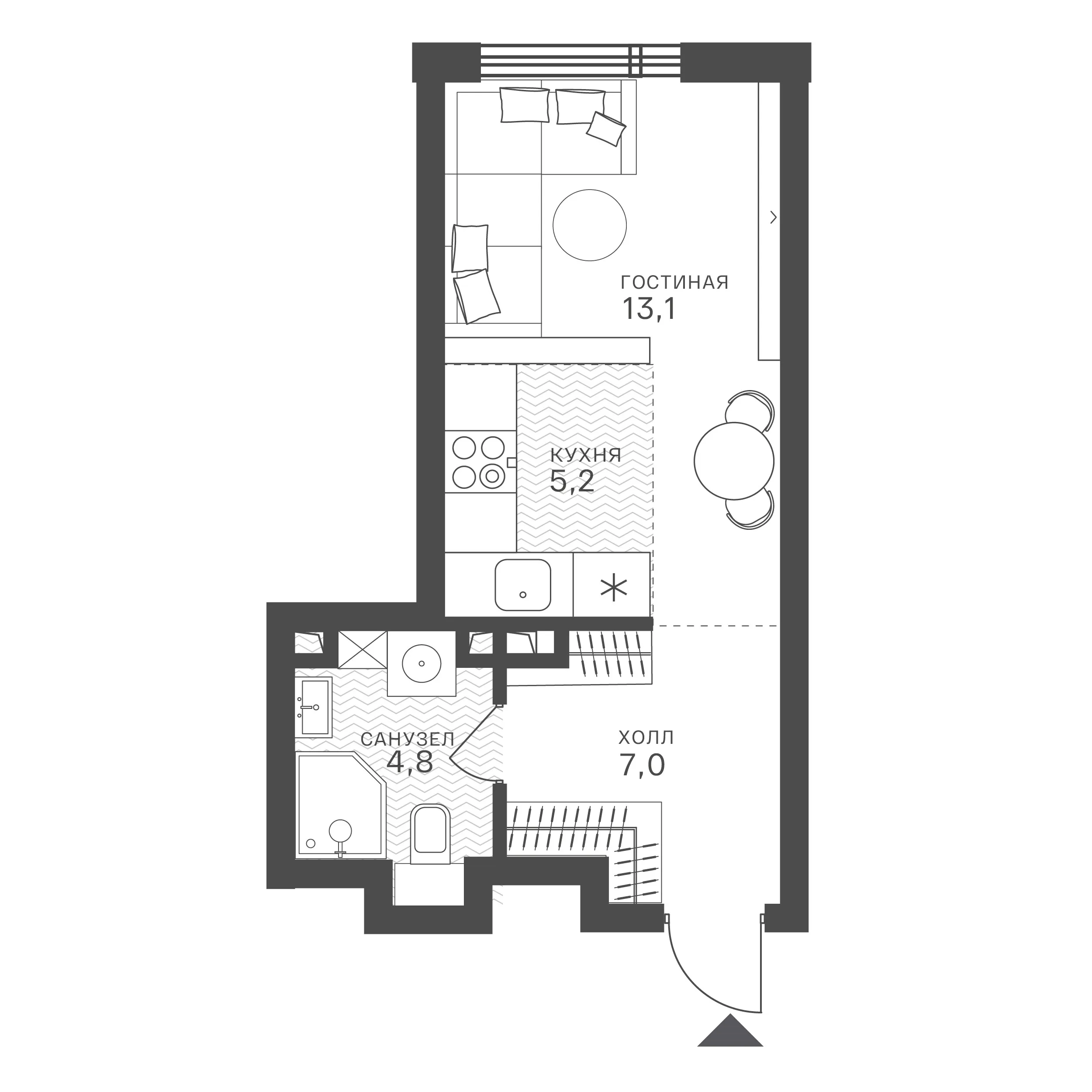 Официальная схема Крылатская 33, 30,1 м²