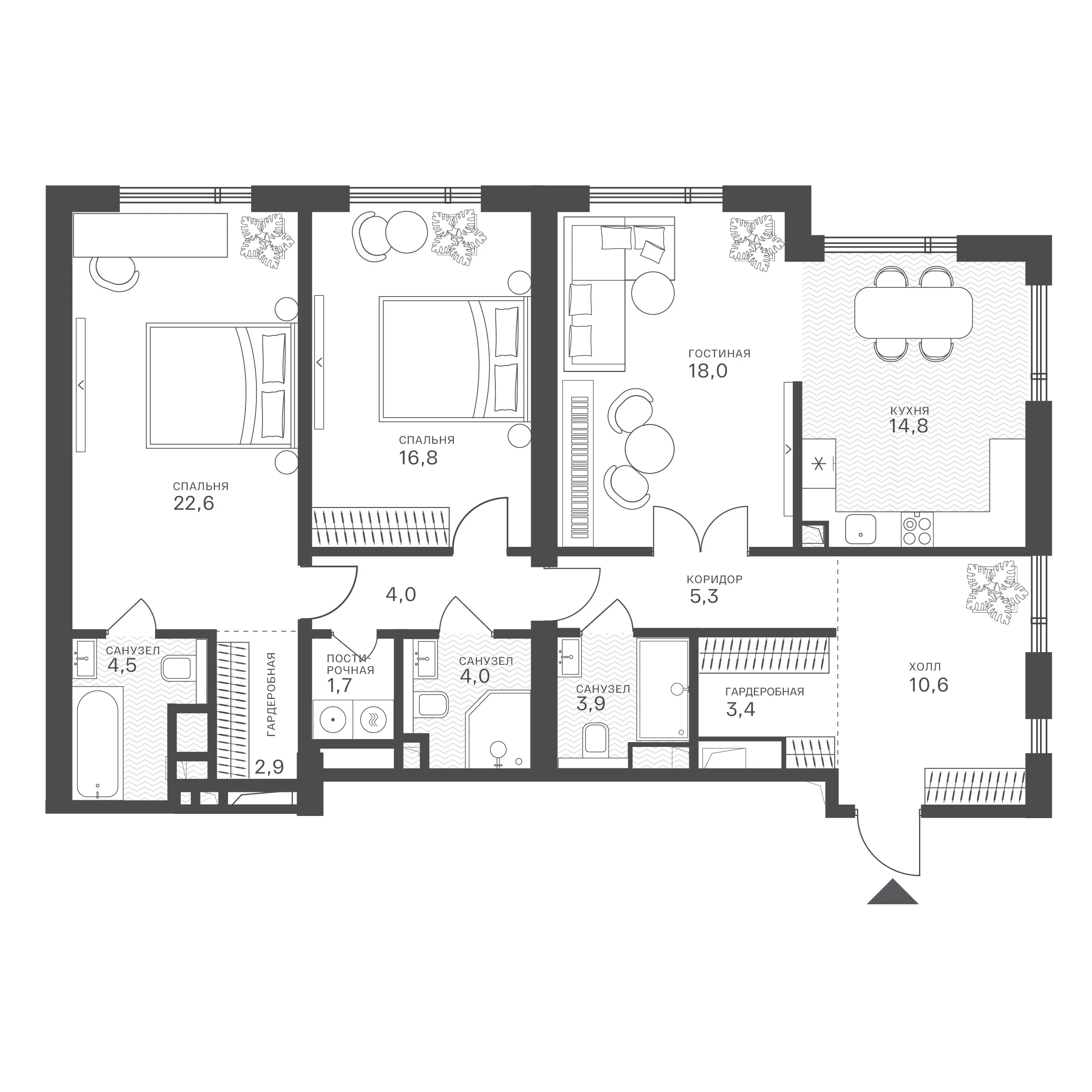 Официальная схема Крылатская 33, 112,5 м²