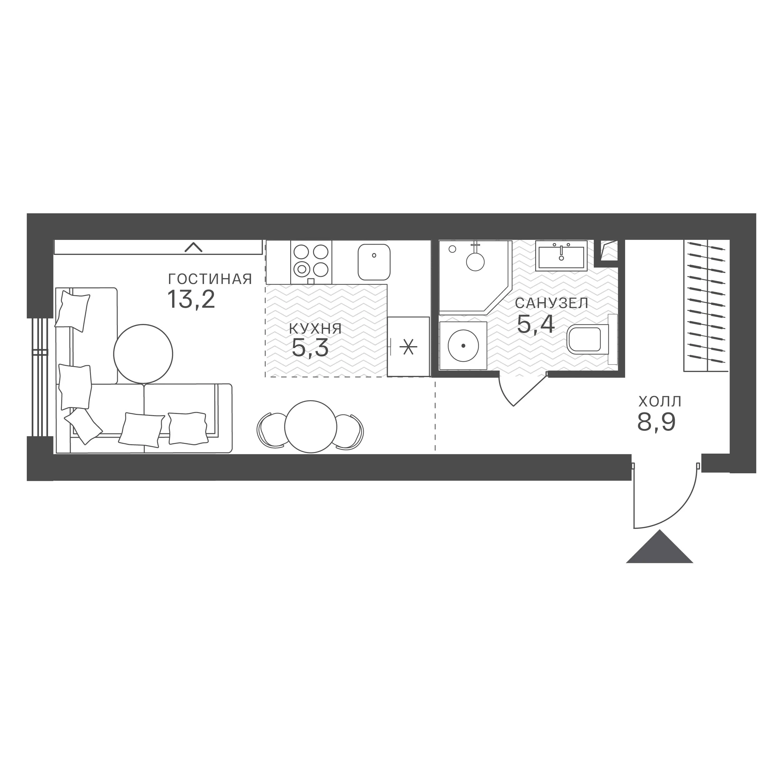 Официальная схема Крылатская 33, 32,8 м²