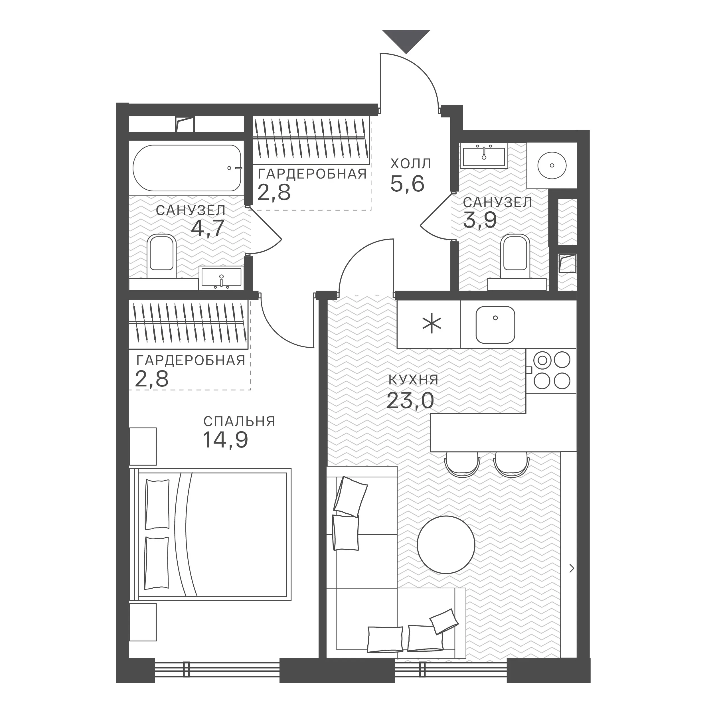 Официальная схема Крылатская 33, 57,7 м²