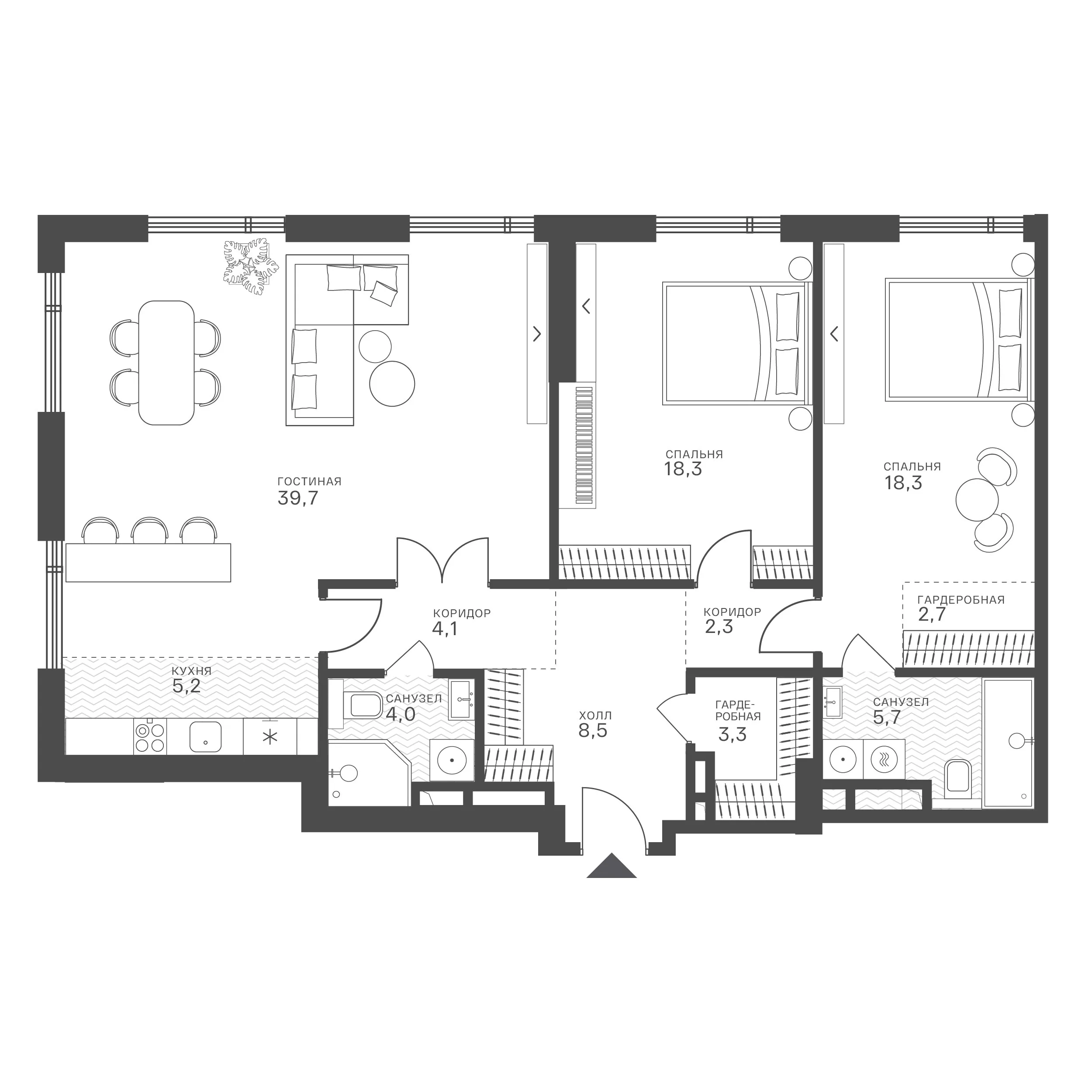 Официальная схема Крылатская 33, 112,1 м²