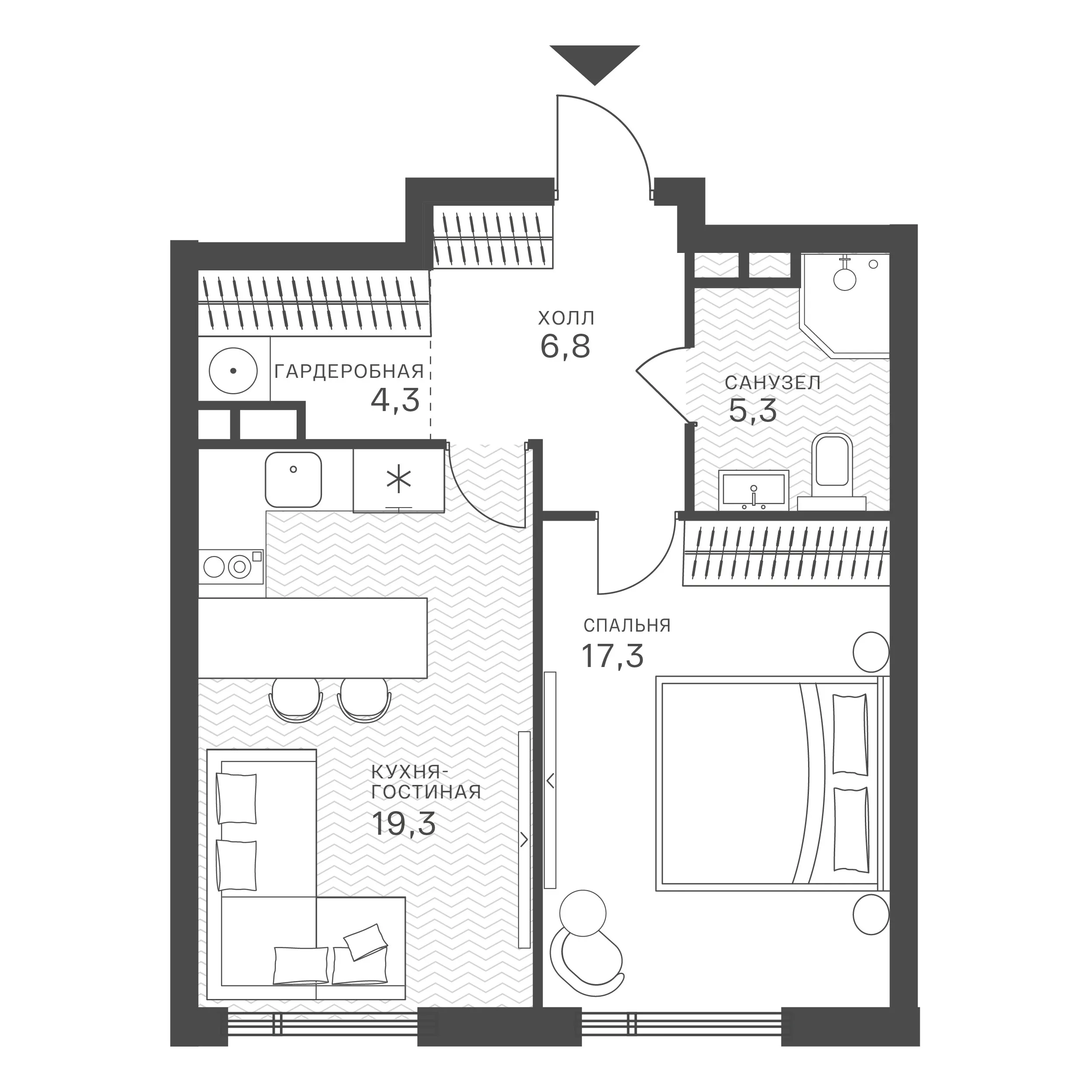 Официальная схема Крылатская 33, 53 м²