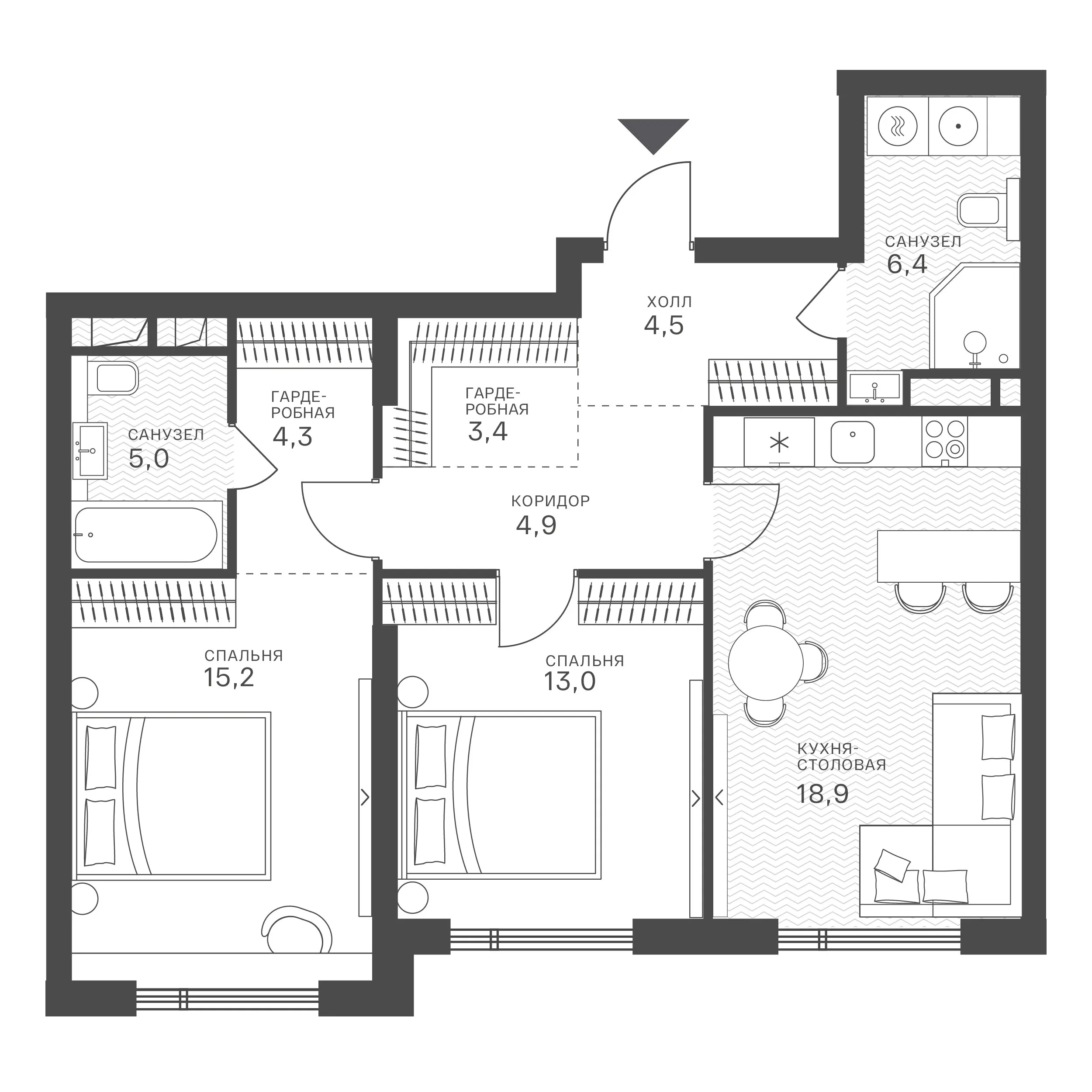 Официальная схема Крылатская 33, 75,6 м²