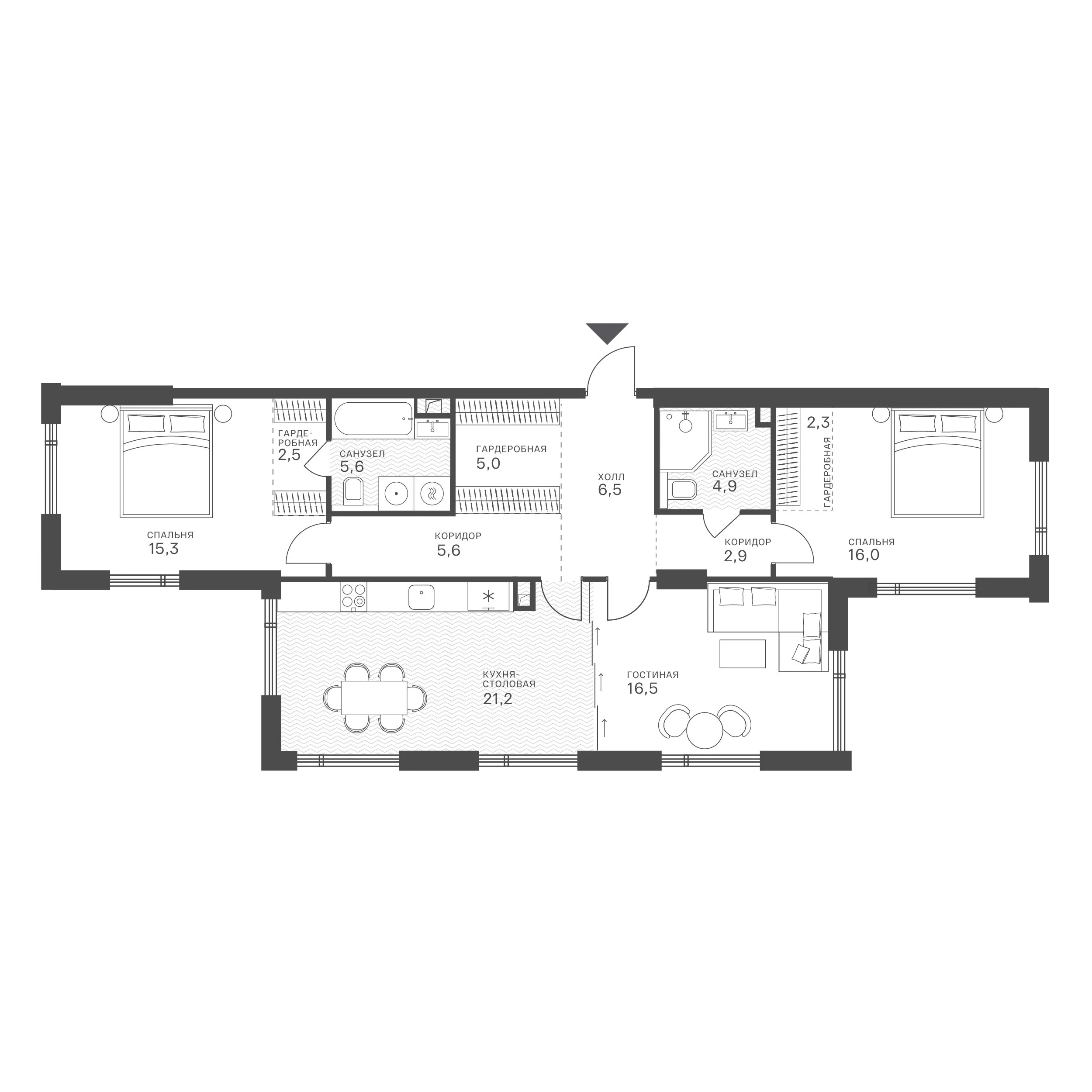 Официальная схема Крылатская 33, 104,3 м²
