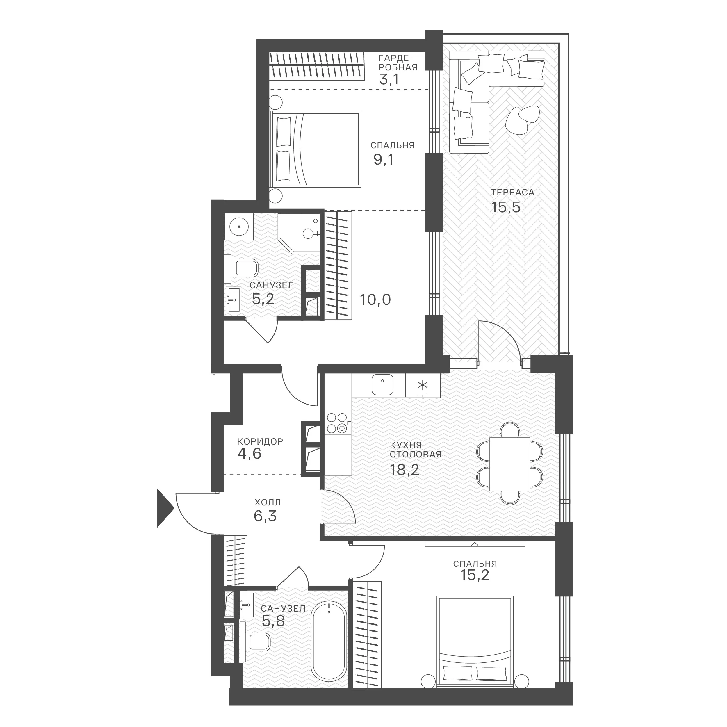 Официальная схема Крылатская 33, 71,42 м²