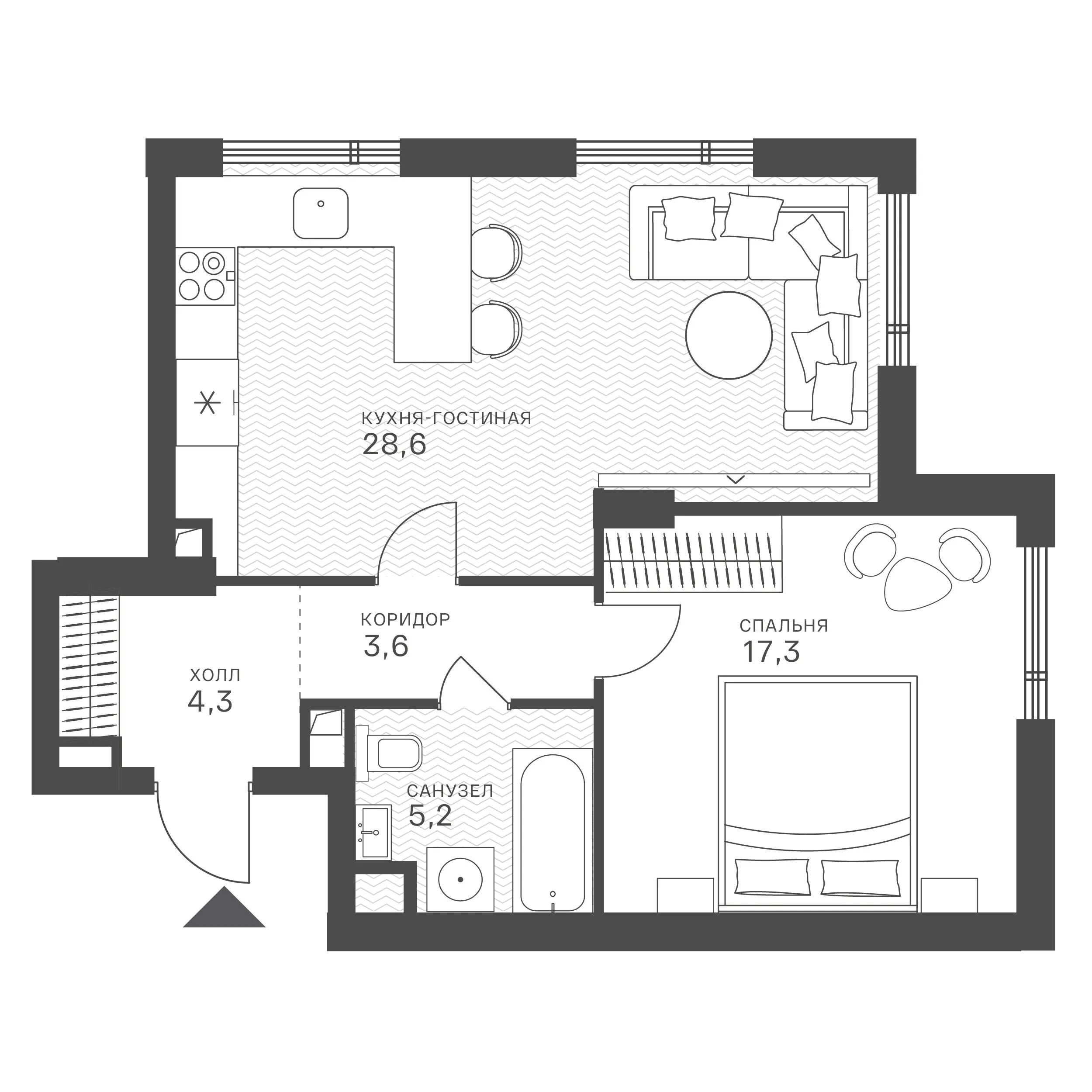 Официальная схема Крылатская 33, 59 м²