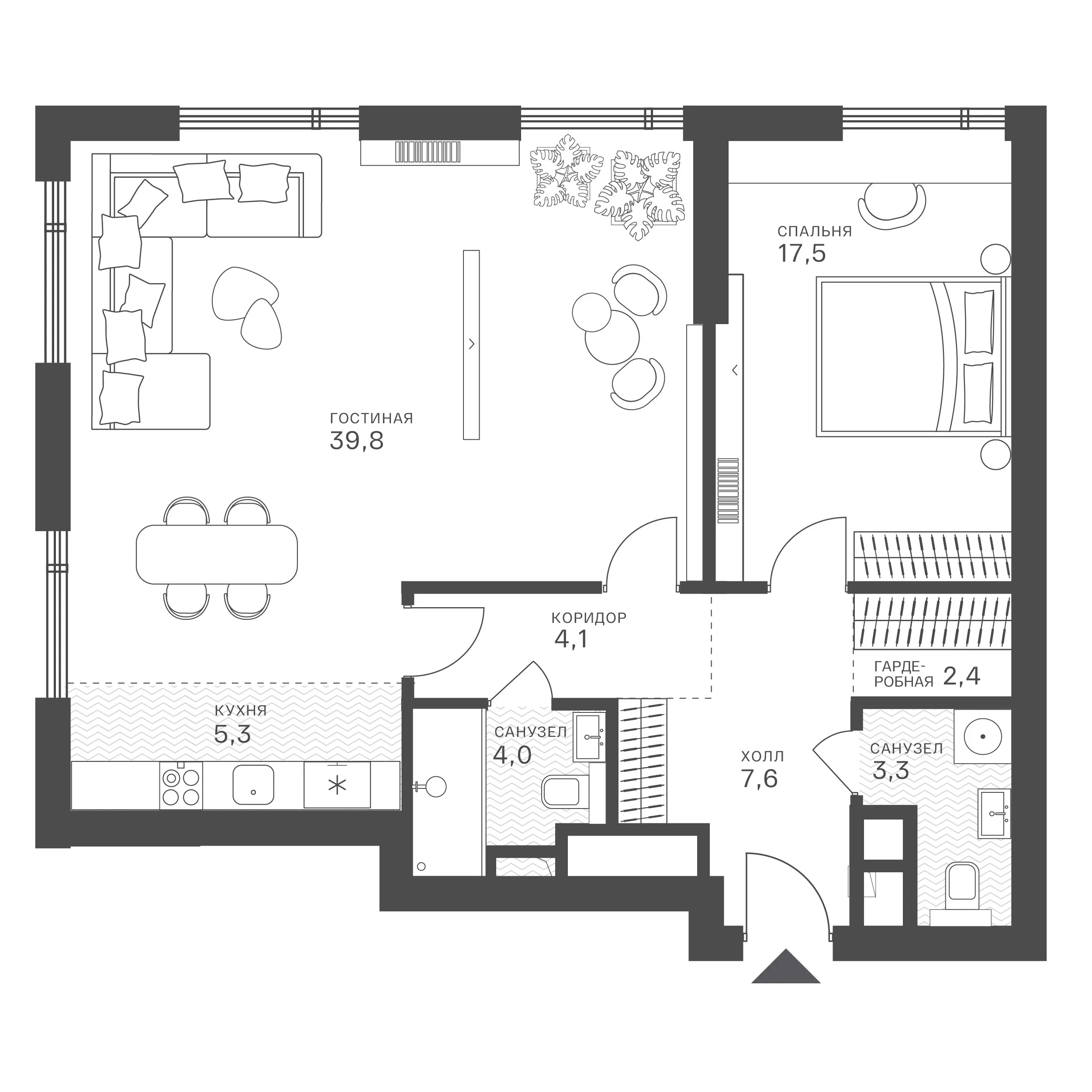 Официальная схема Крылатская 33, 84 м²