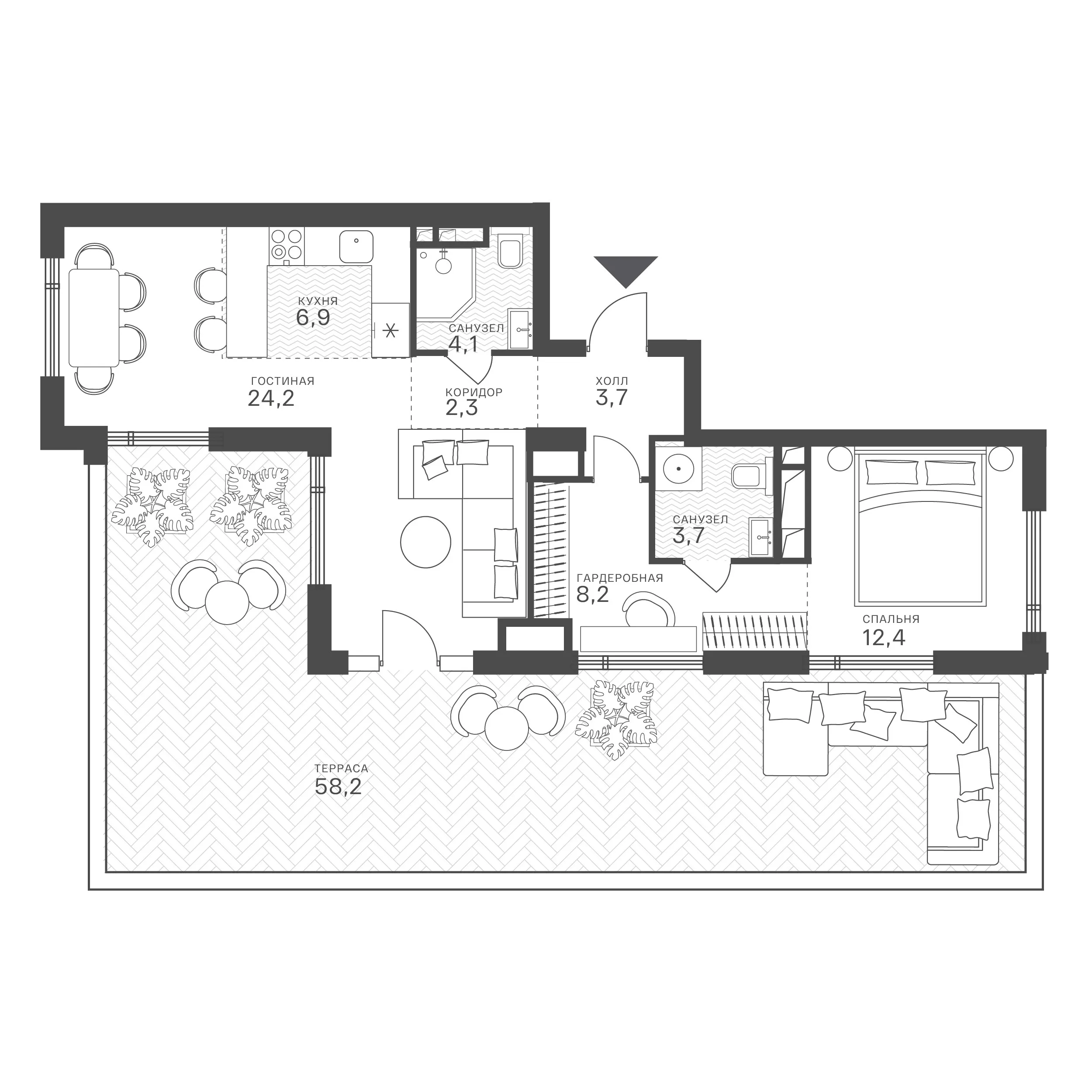 Официальная схема Крылатская 33, 42,16 м²