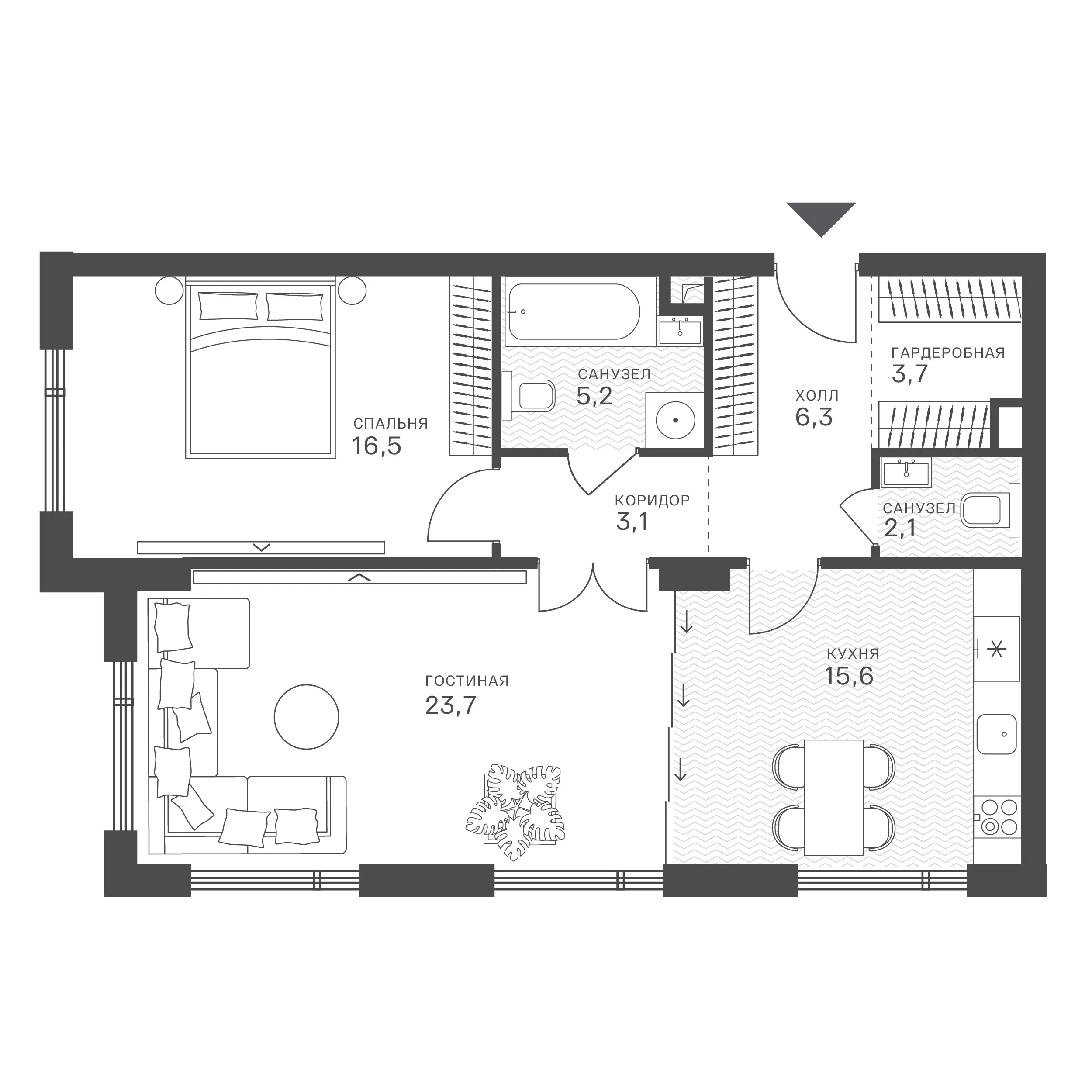 Официальная схема Крылатская 33, 76,2 м²