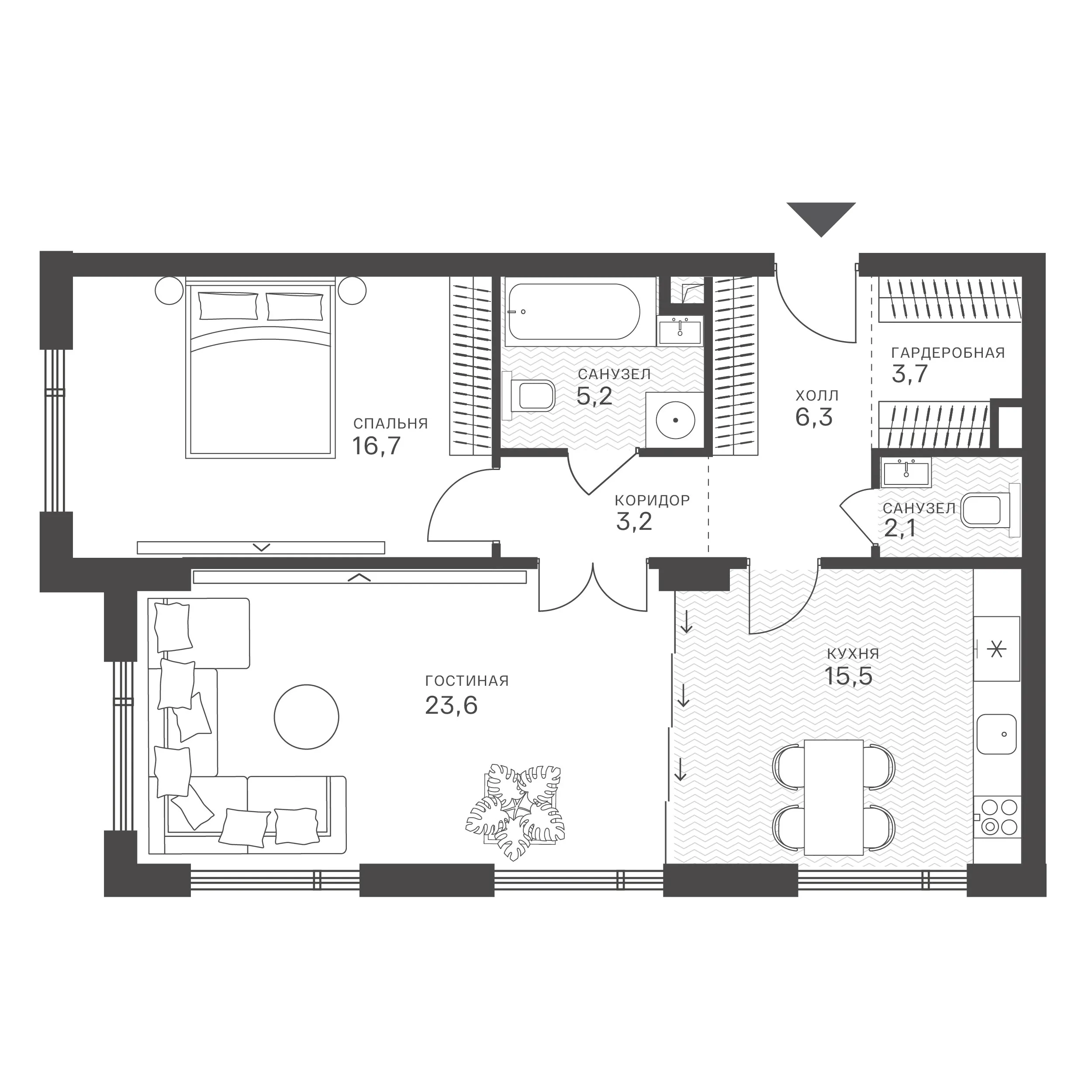 Официальная схема Крылатская 33, 76,3 м²