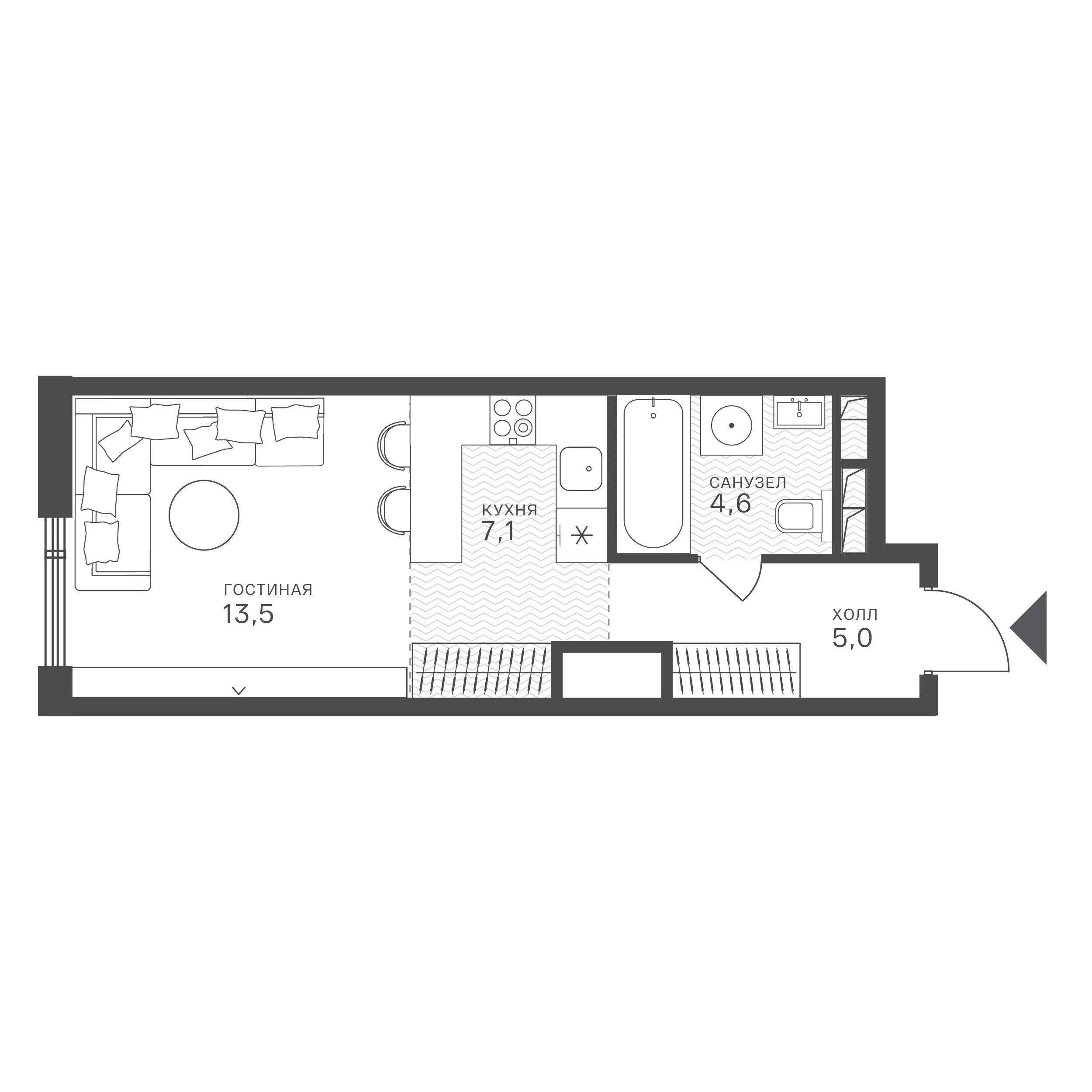 Официальная схема Крылатская 33, 30,2 м²