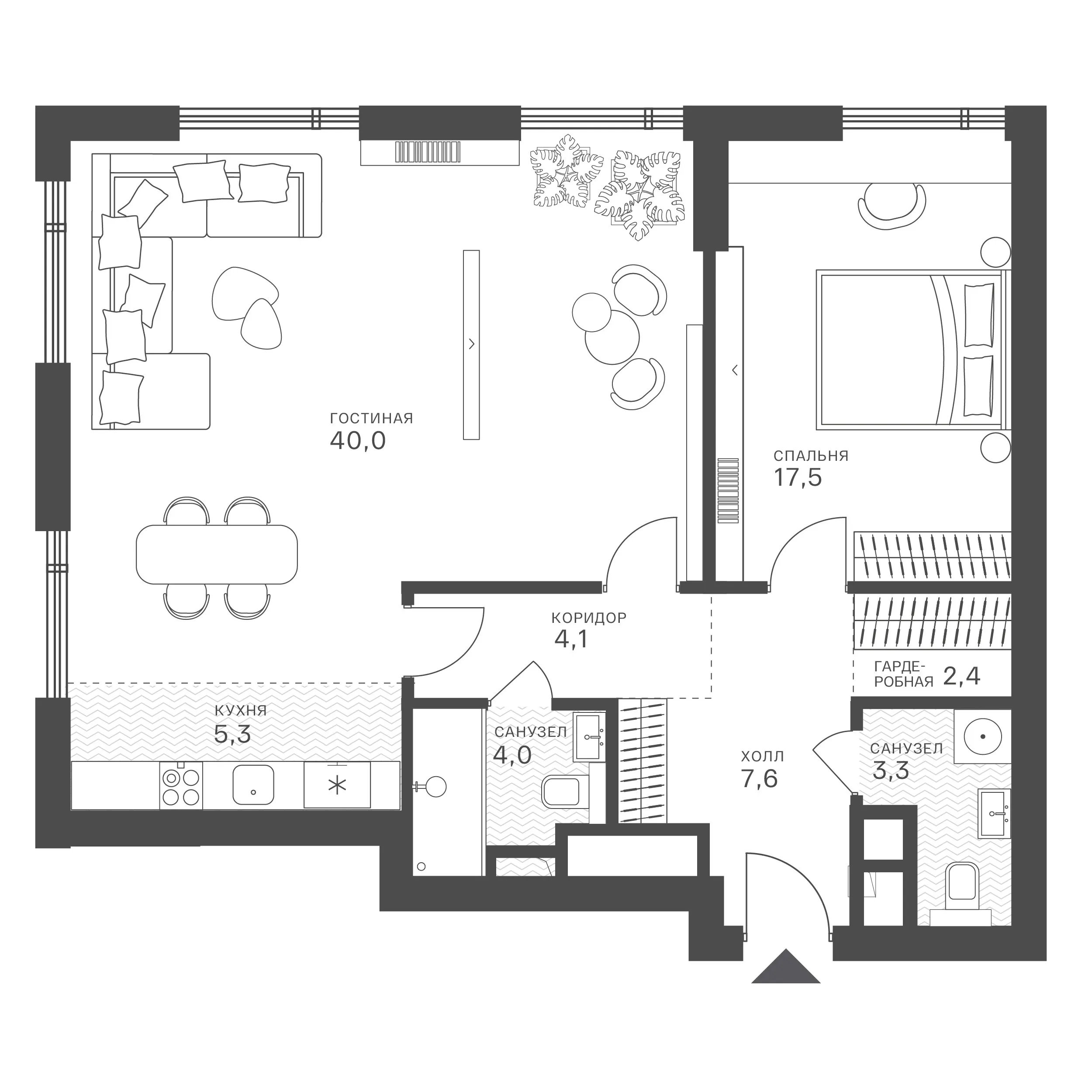 Официальная схема Крылатская 33, 84,2 м²