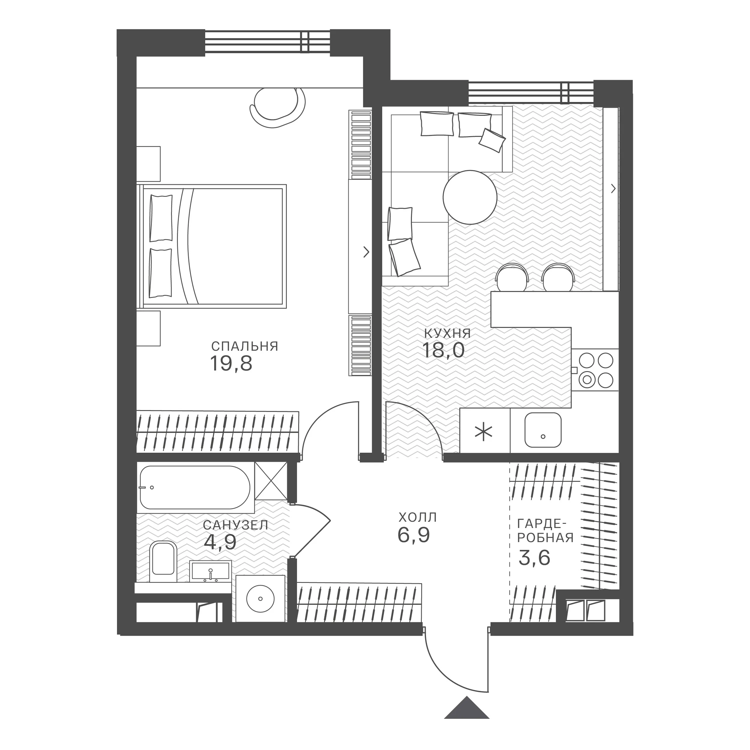 Официальная схема Крылатская 33, 53,2 м²