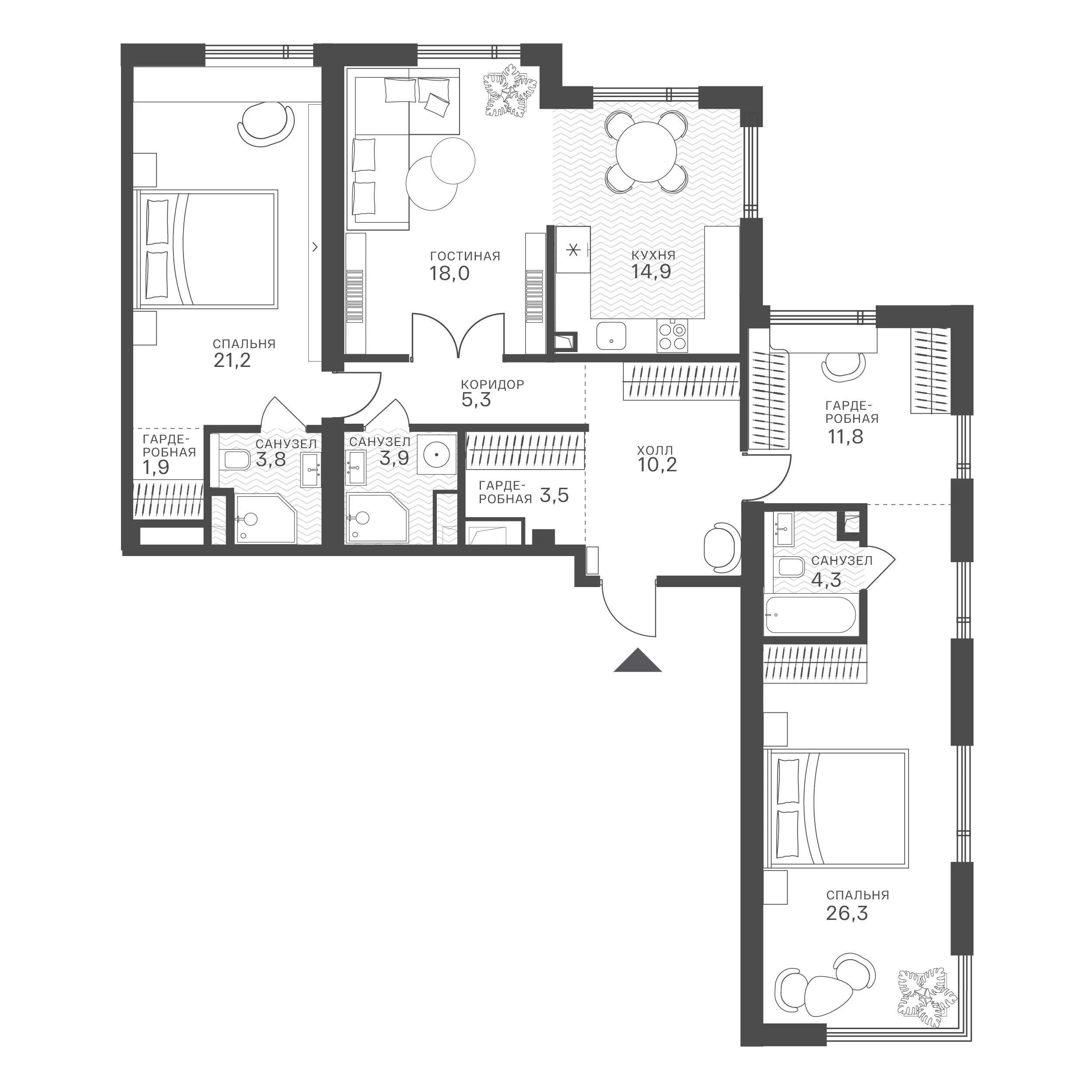 Официальная схема Крылатская 33, 125,1 м²