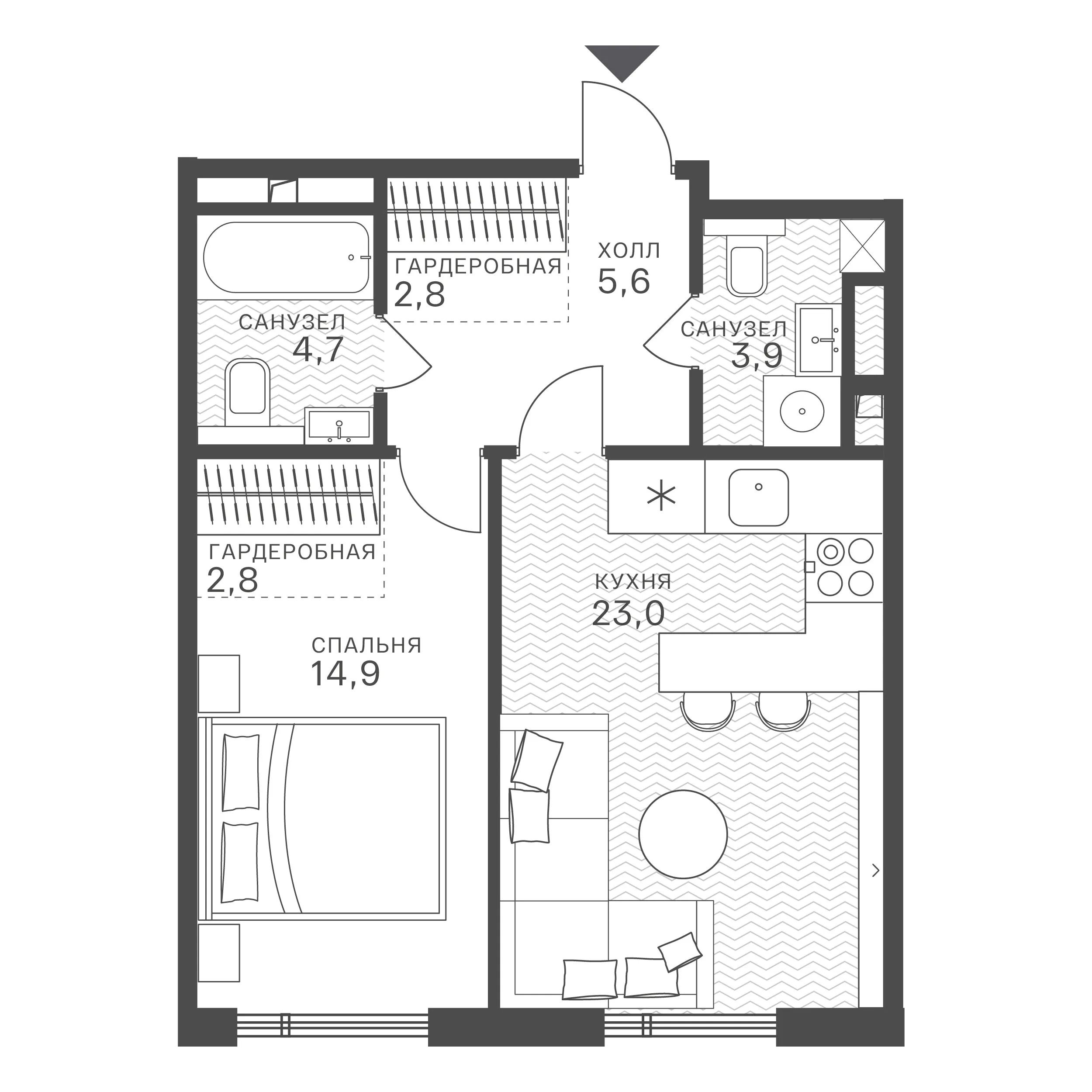 Официальная схема Крылатская 33, 57,7 м²