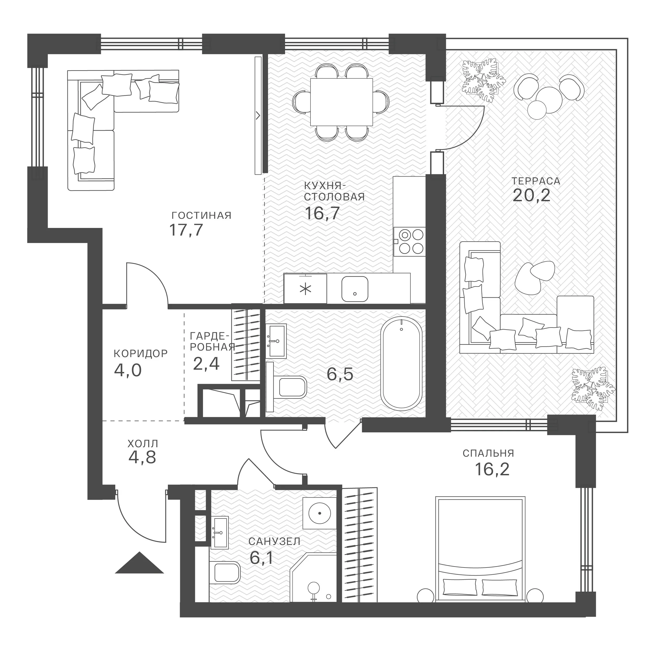 Официальная схема Крылатская 33, 67,03 м²