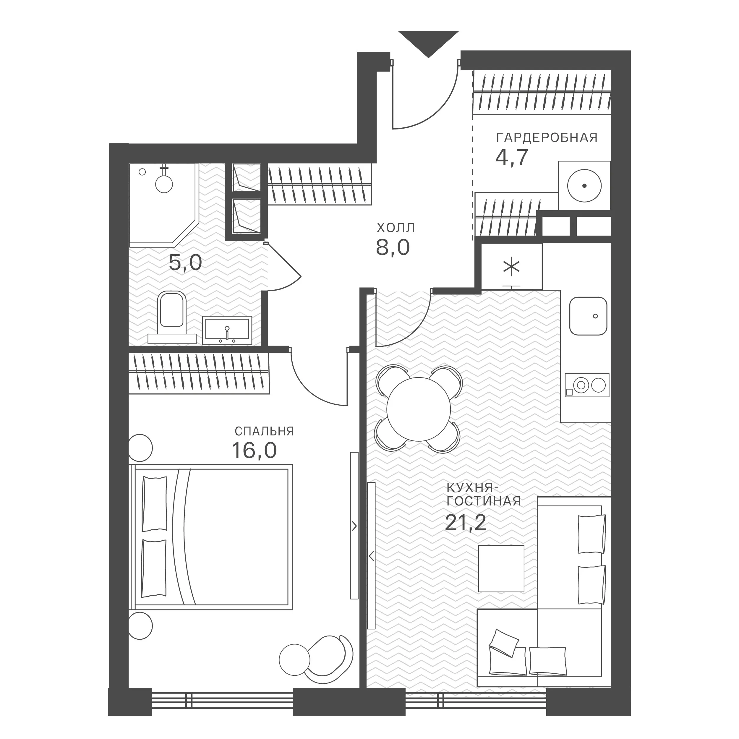 Официальная схема Крылатская 33, 54,9 м²