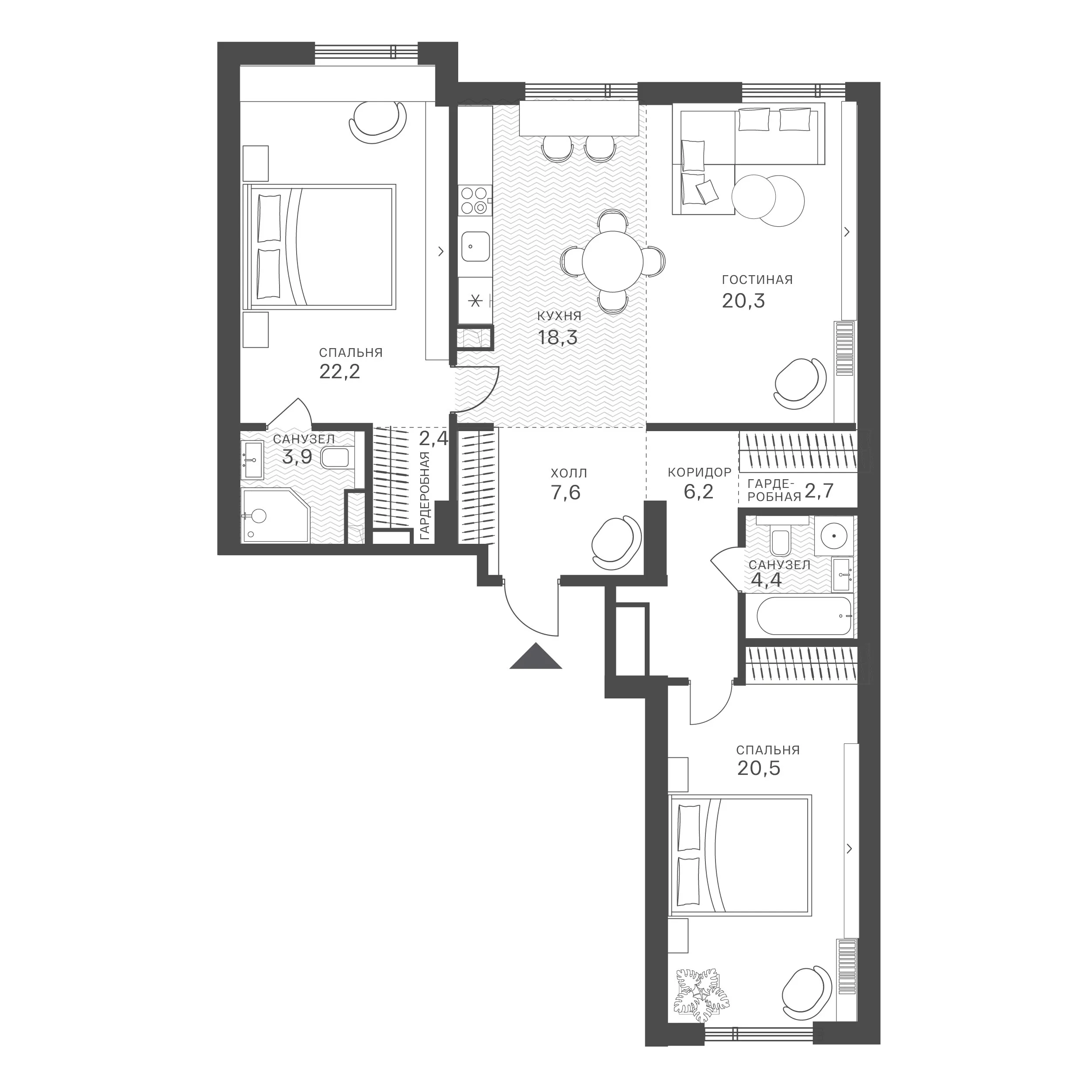 Официальная схема Крылатская 33, 108,5 м²