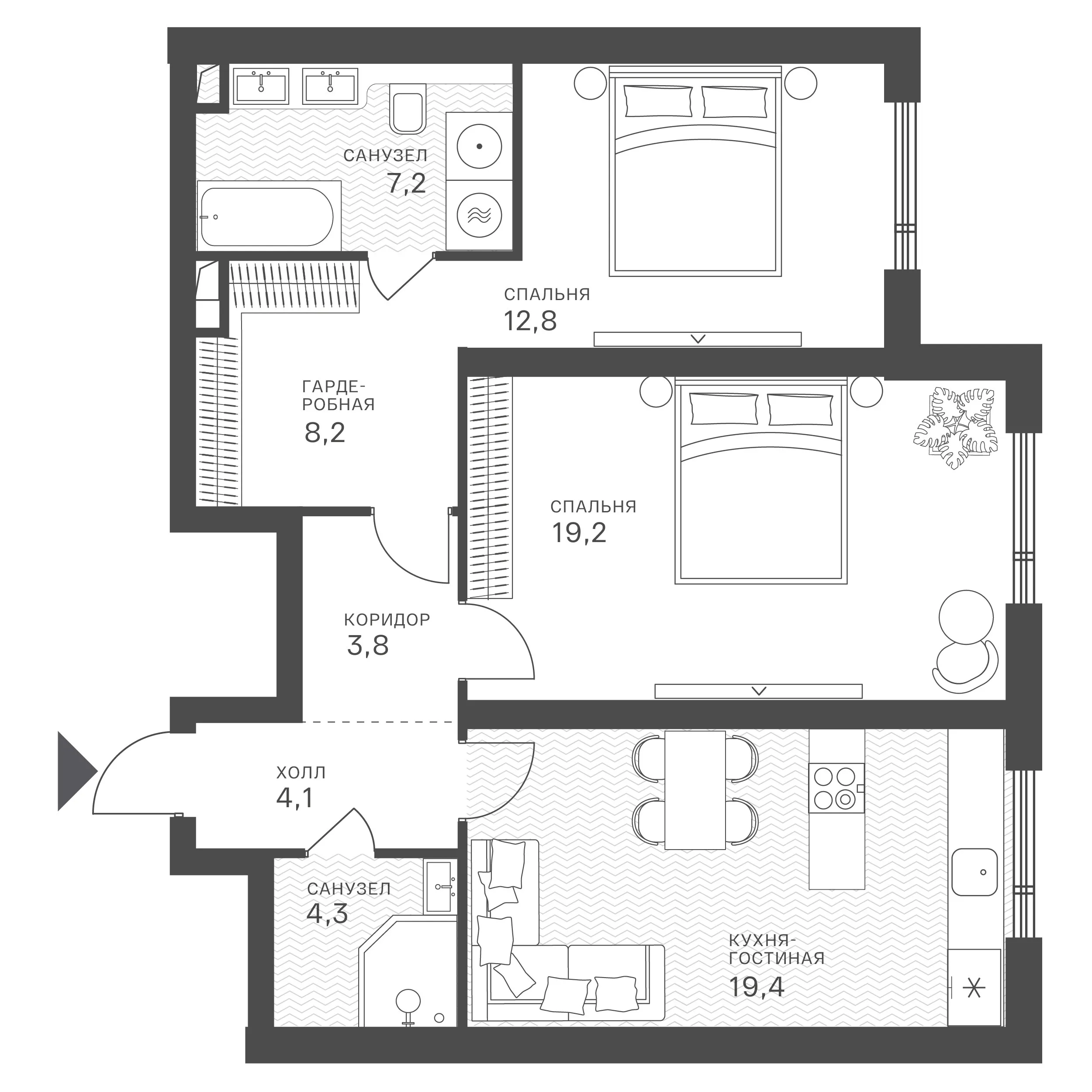Официальная схема Крылатская 33, 79 м²