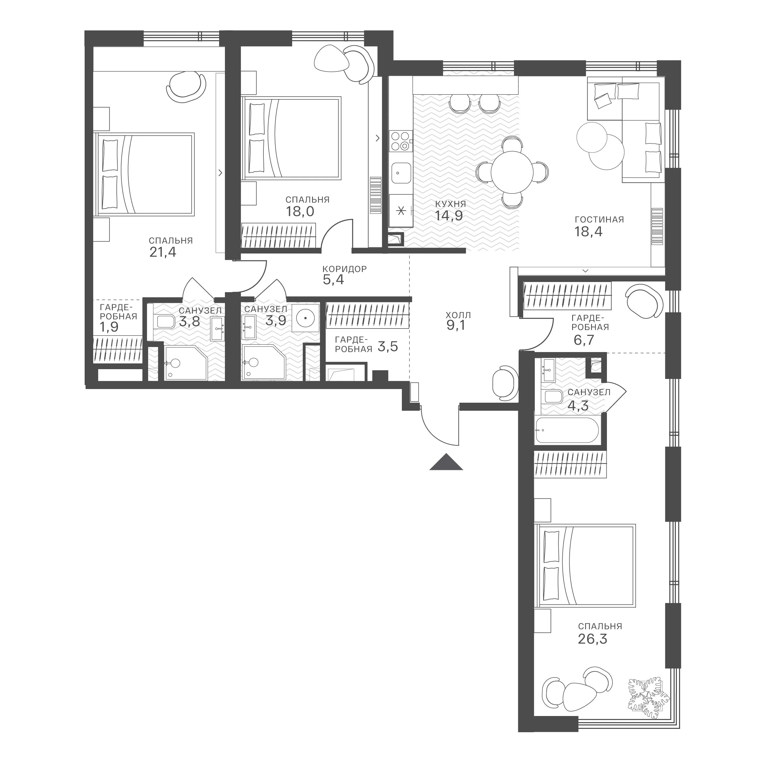 Официальная схема Крылатская 33, 137,6 м²