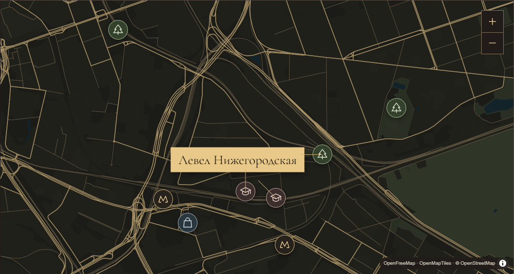 Левел Нижегородская — расположение на Перовском шоссе