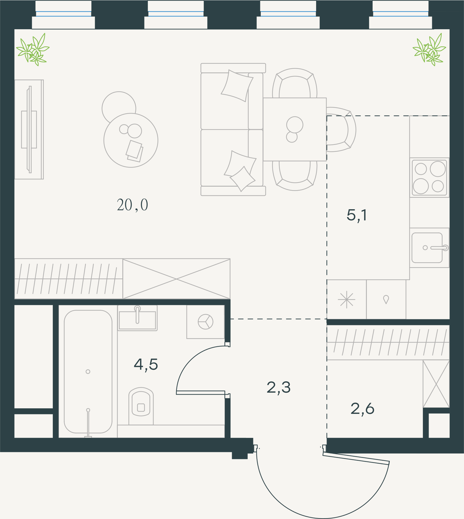 Официальная схема Левел Селигерская, 34,5 м²