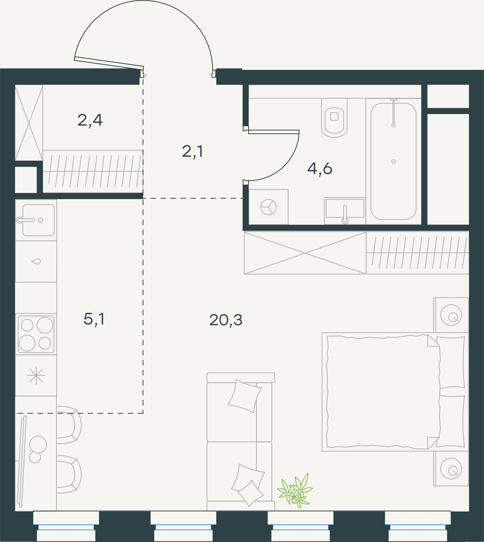 Официальная схема Левел Селигерская, 34,4 м²