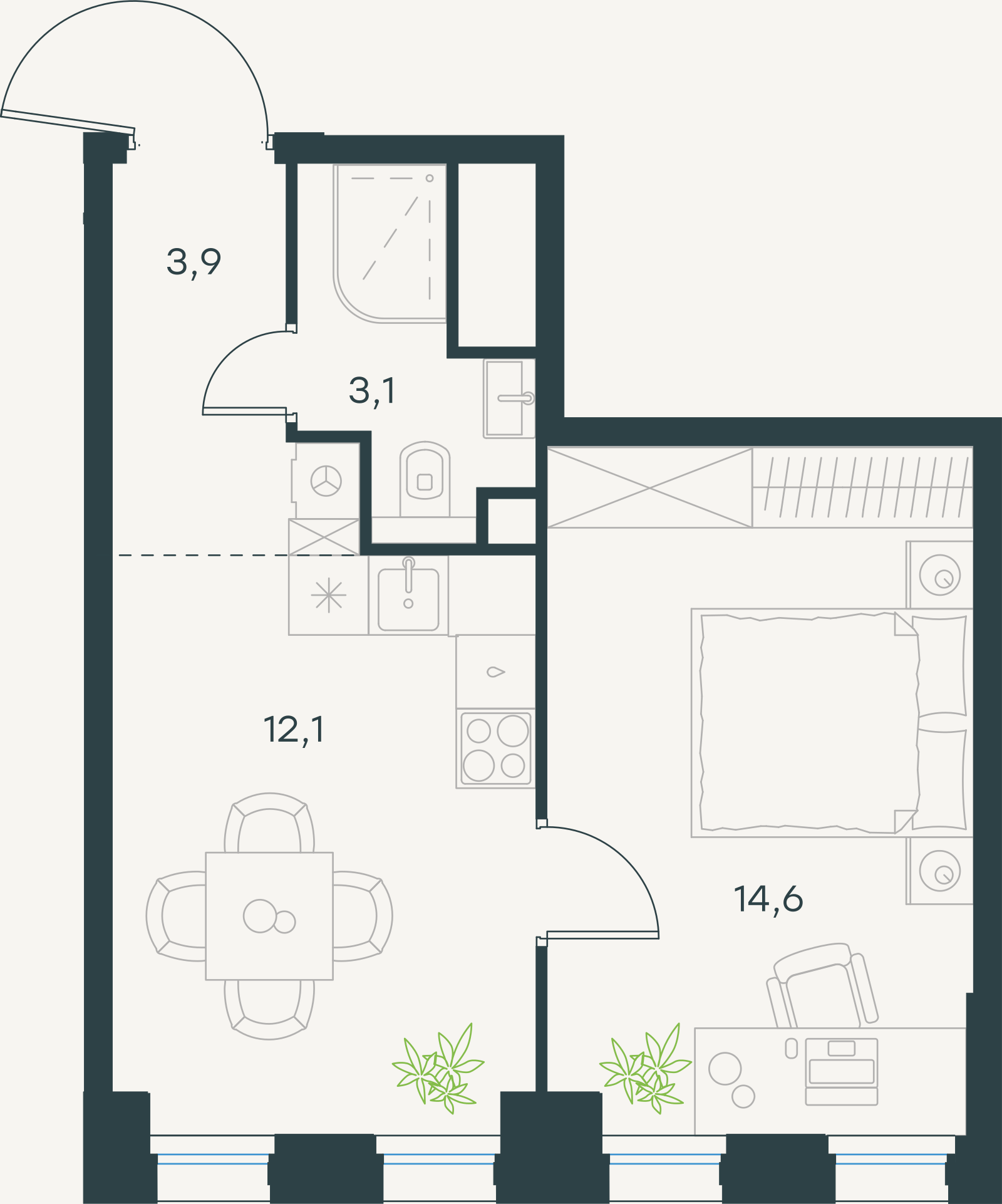 Официальная схема Левел Селигерская, 33,7 м²