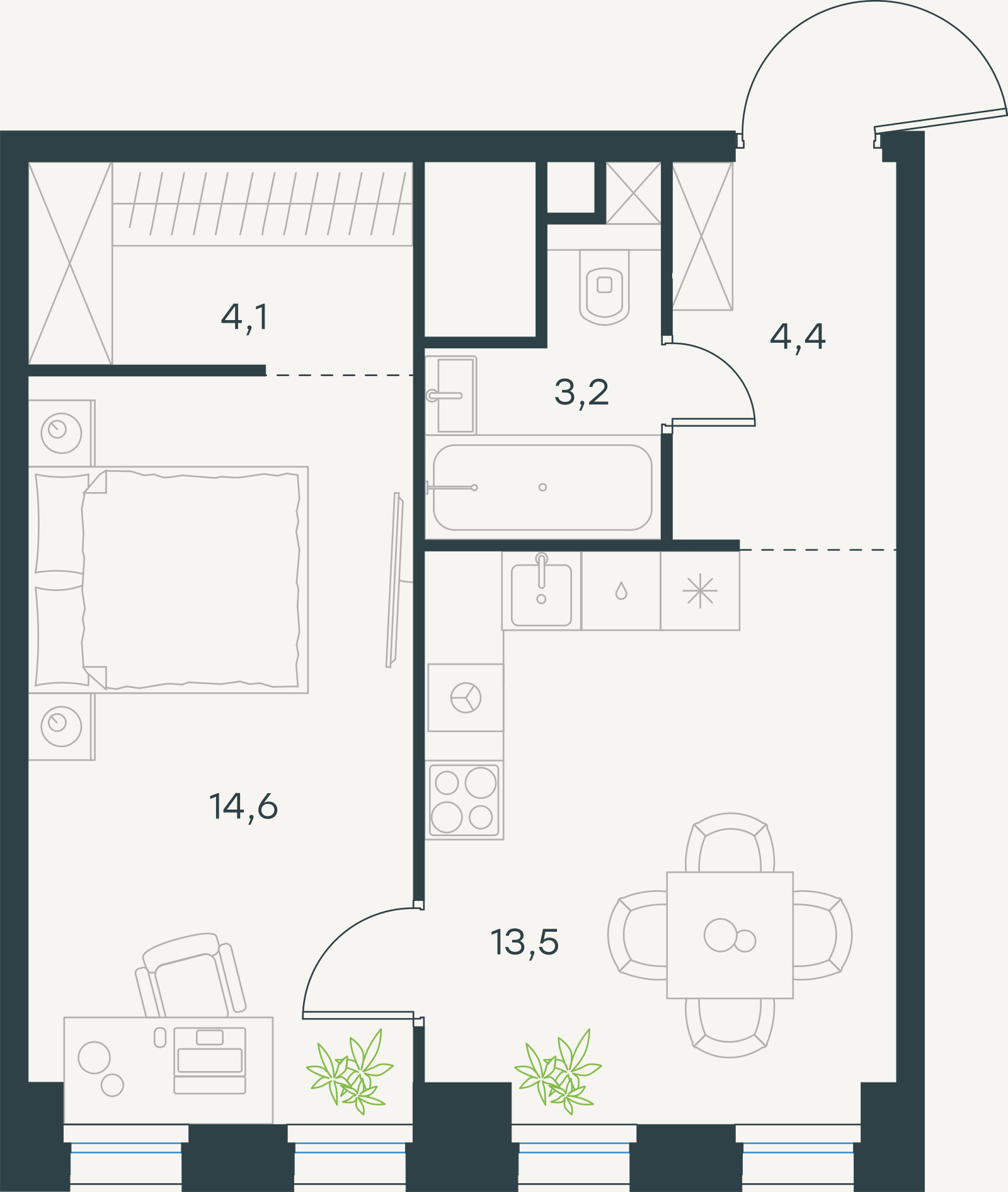 Официальная схема Левел Селигерская, 39,8 м²
