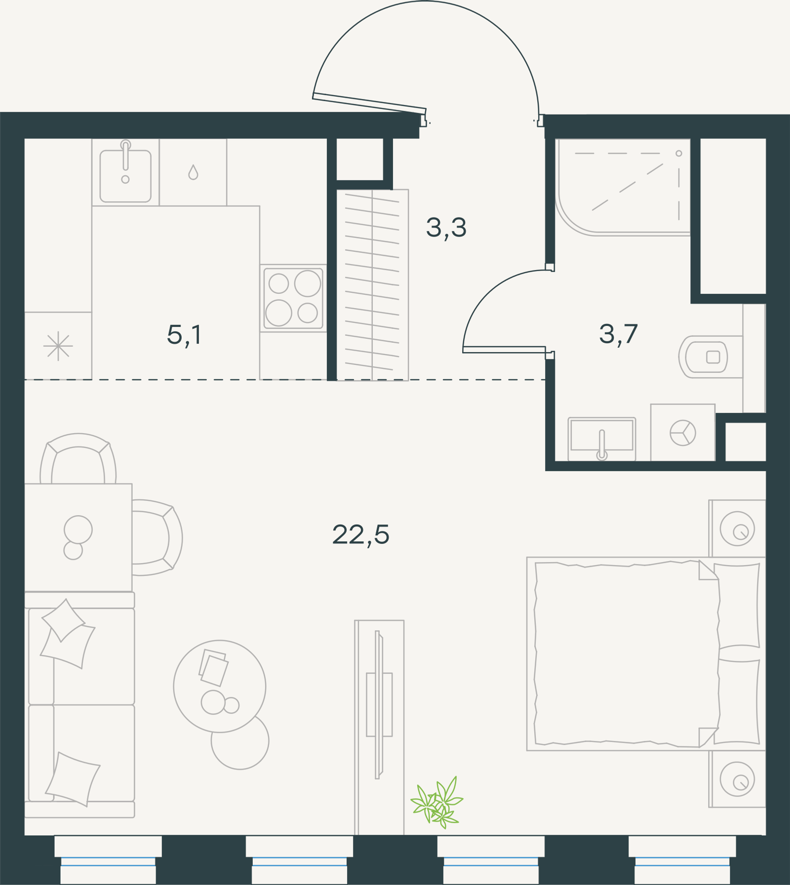 Официальная схема Левел Селигерская, 34,6 м²