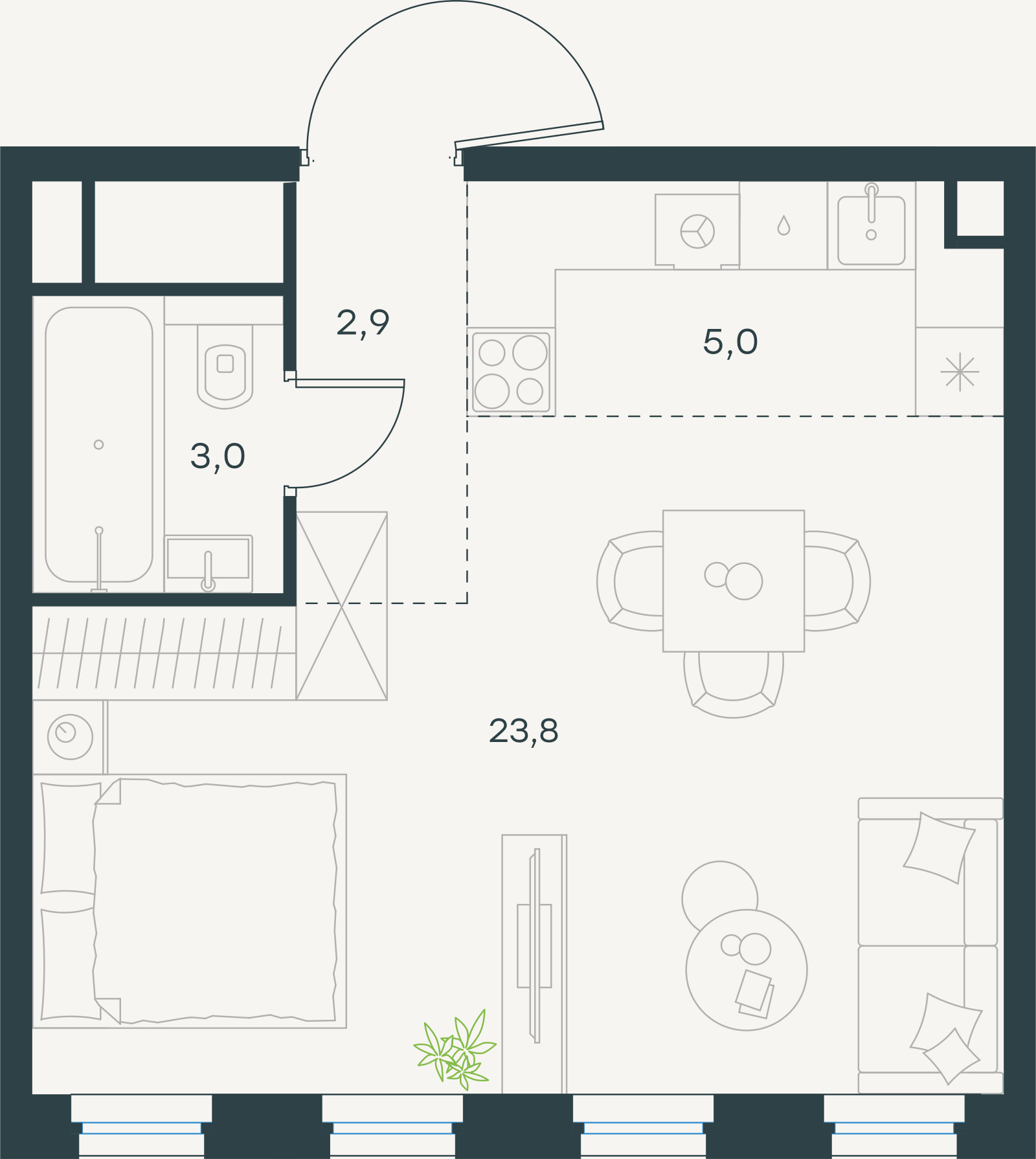 Официальная схема Левел Селигерская, 34,7 м²
