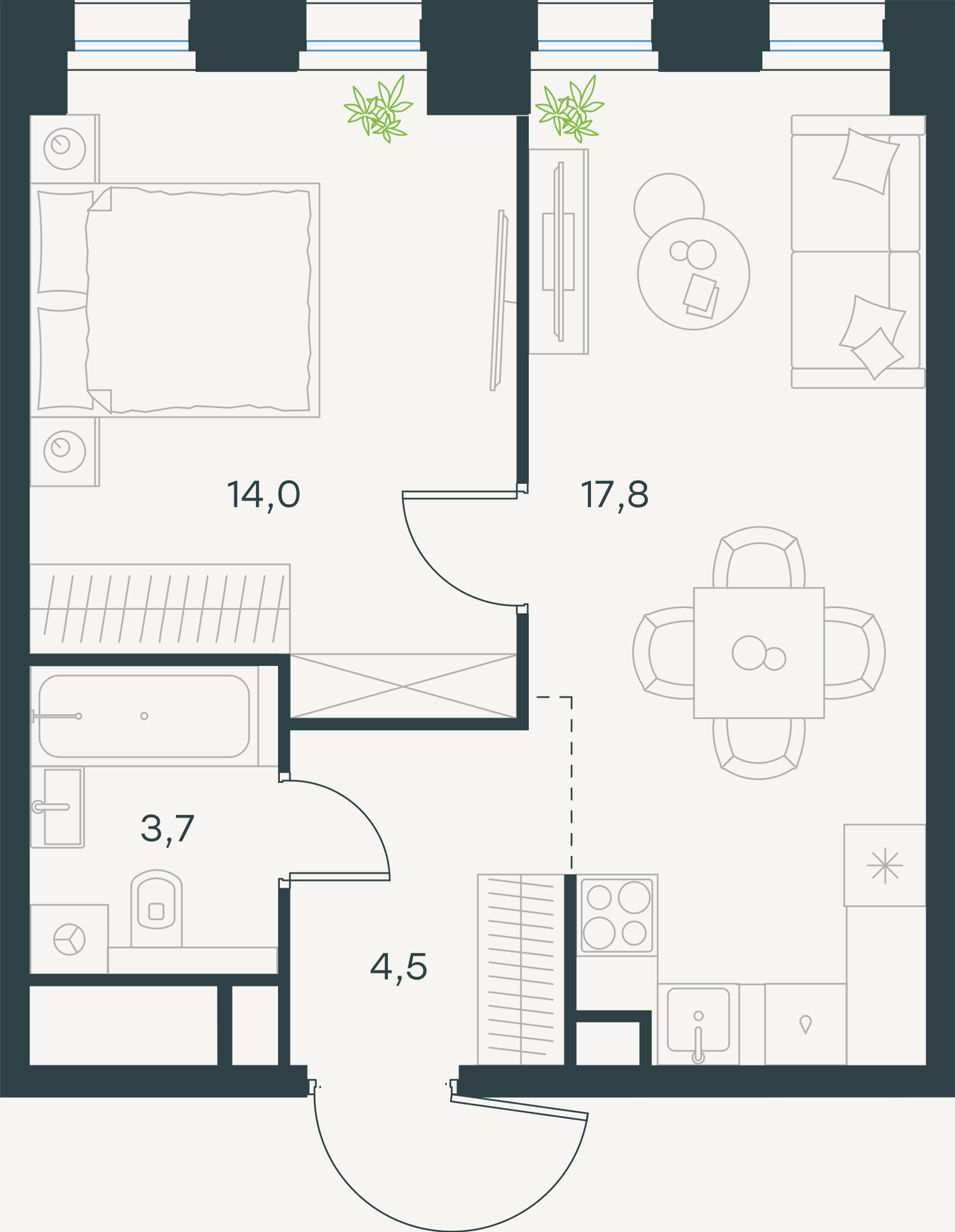Официальная схема Левел Селигерская, 40 м²