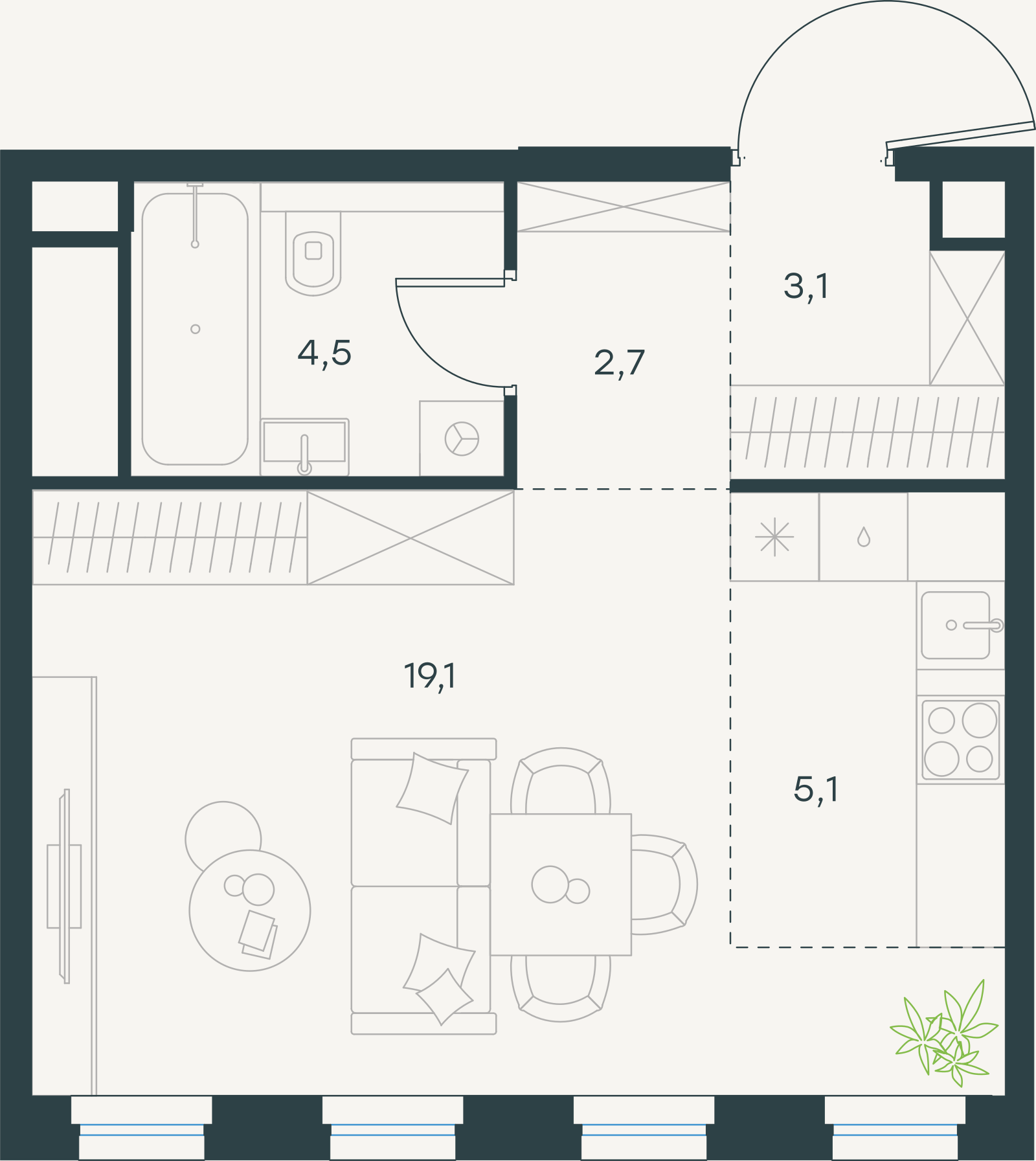 Официальная схема Левел Селигерская, 34,5 м²