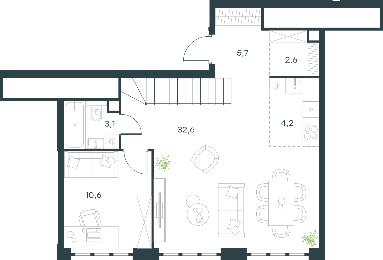 Официальная схема Левел Южнопортовая, 113 м²