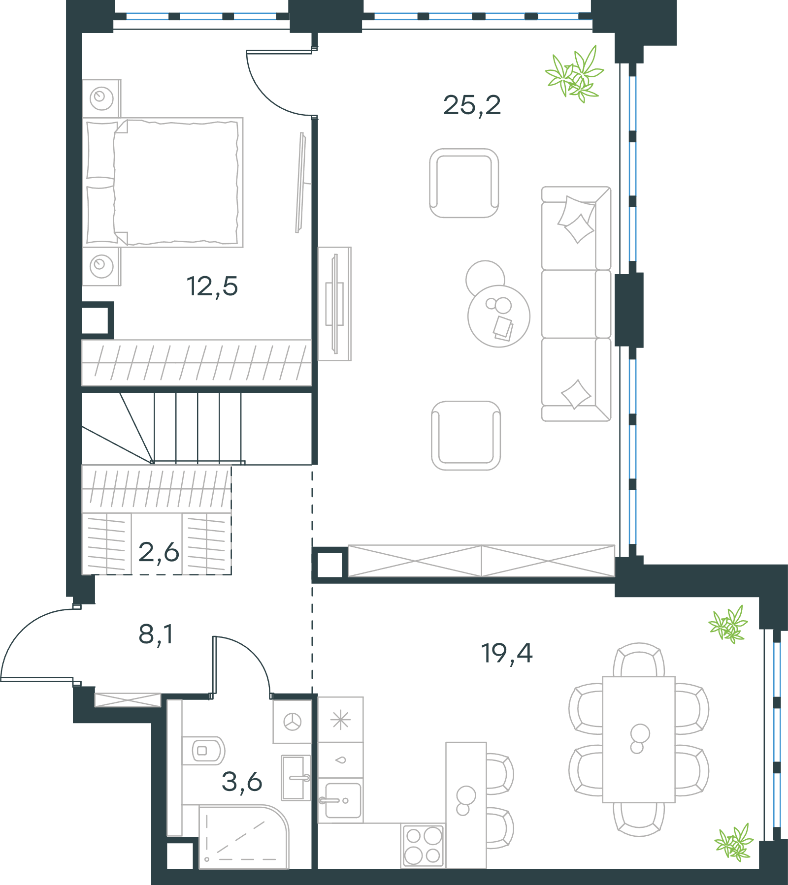 Официальная схема Левел Южнопортовая, 115,4 м²