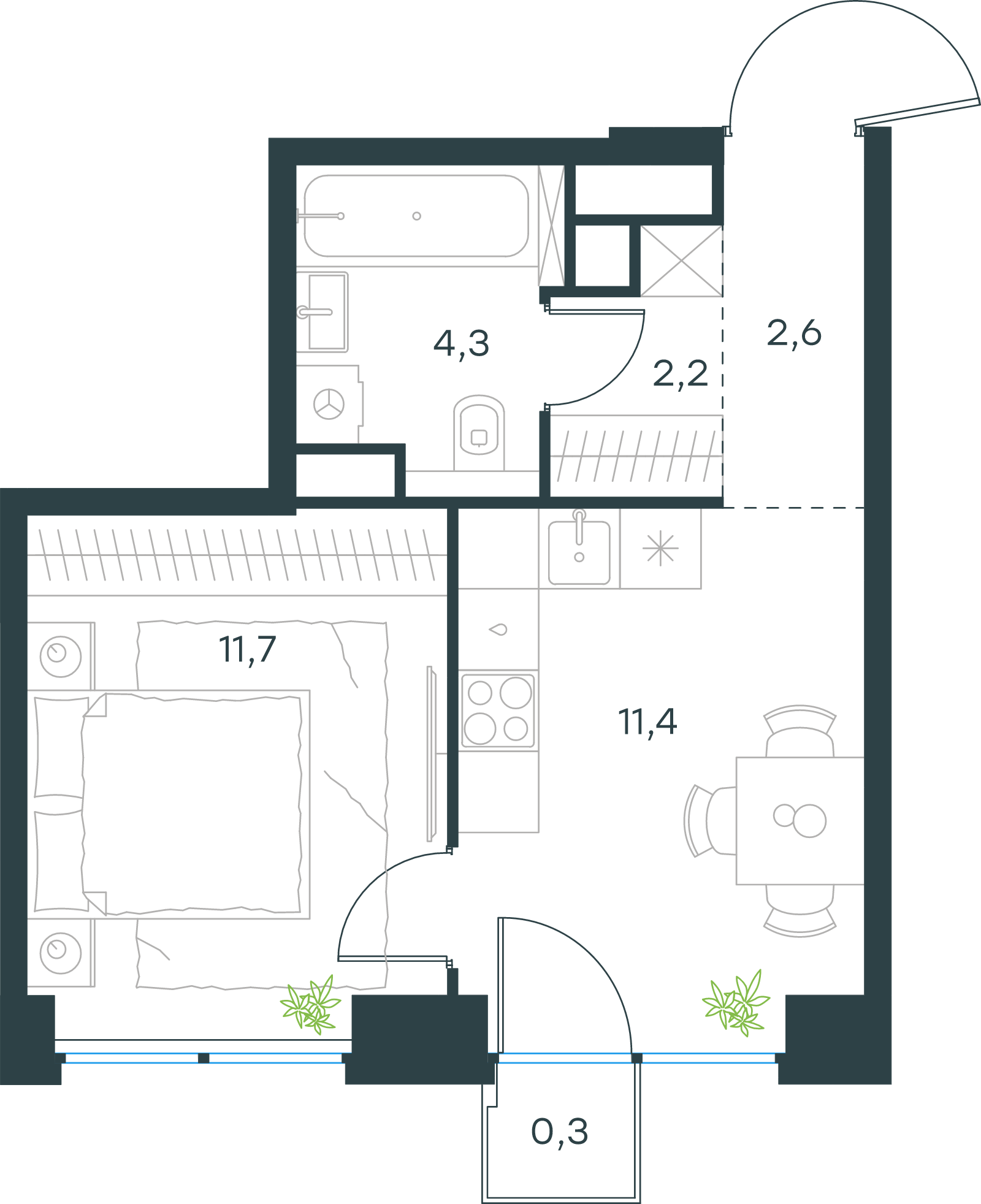 Официальная схема Левел Звенигородская, 32,5 м²