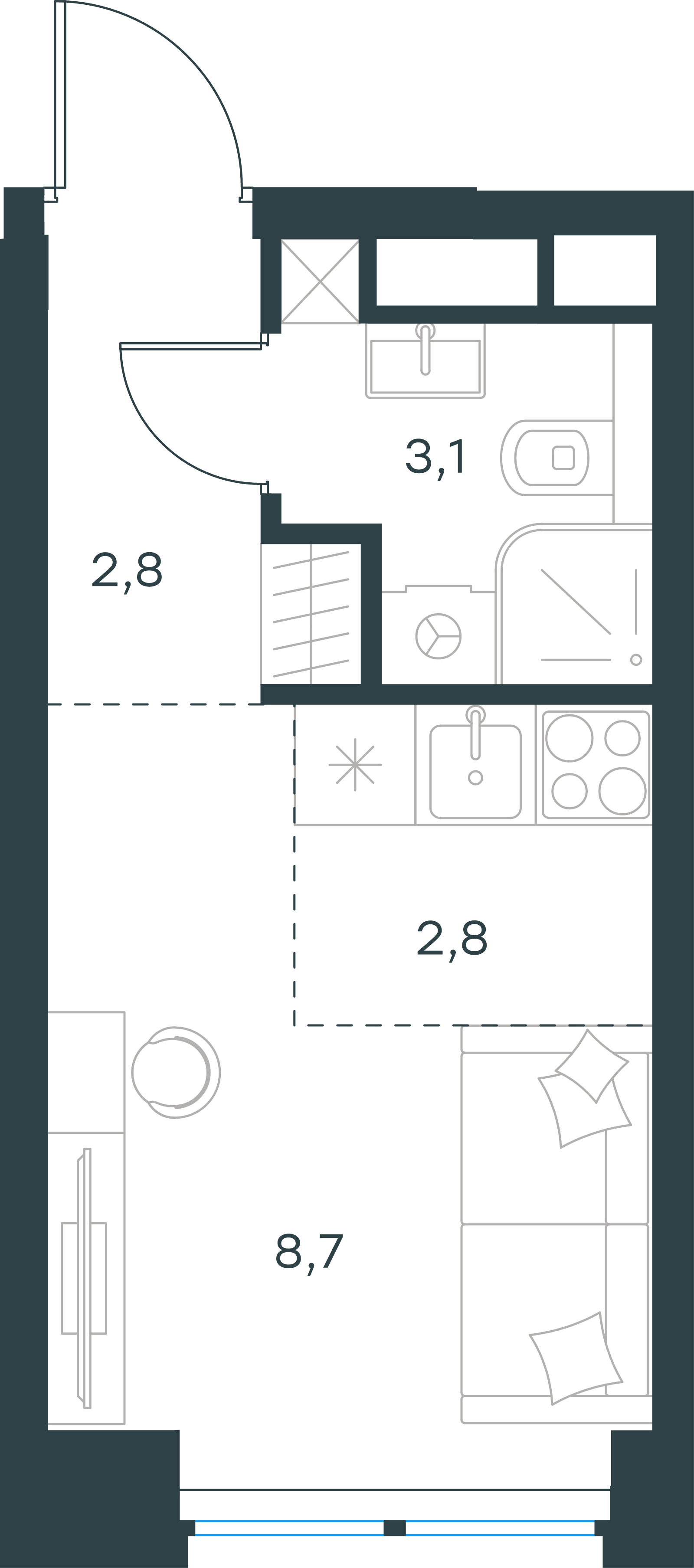 Официальная схема Левел Звенигородская, 17,4 м²