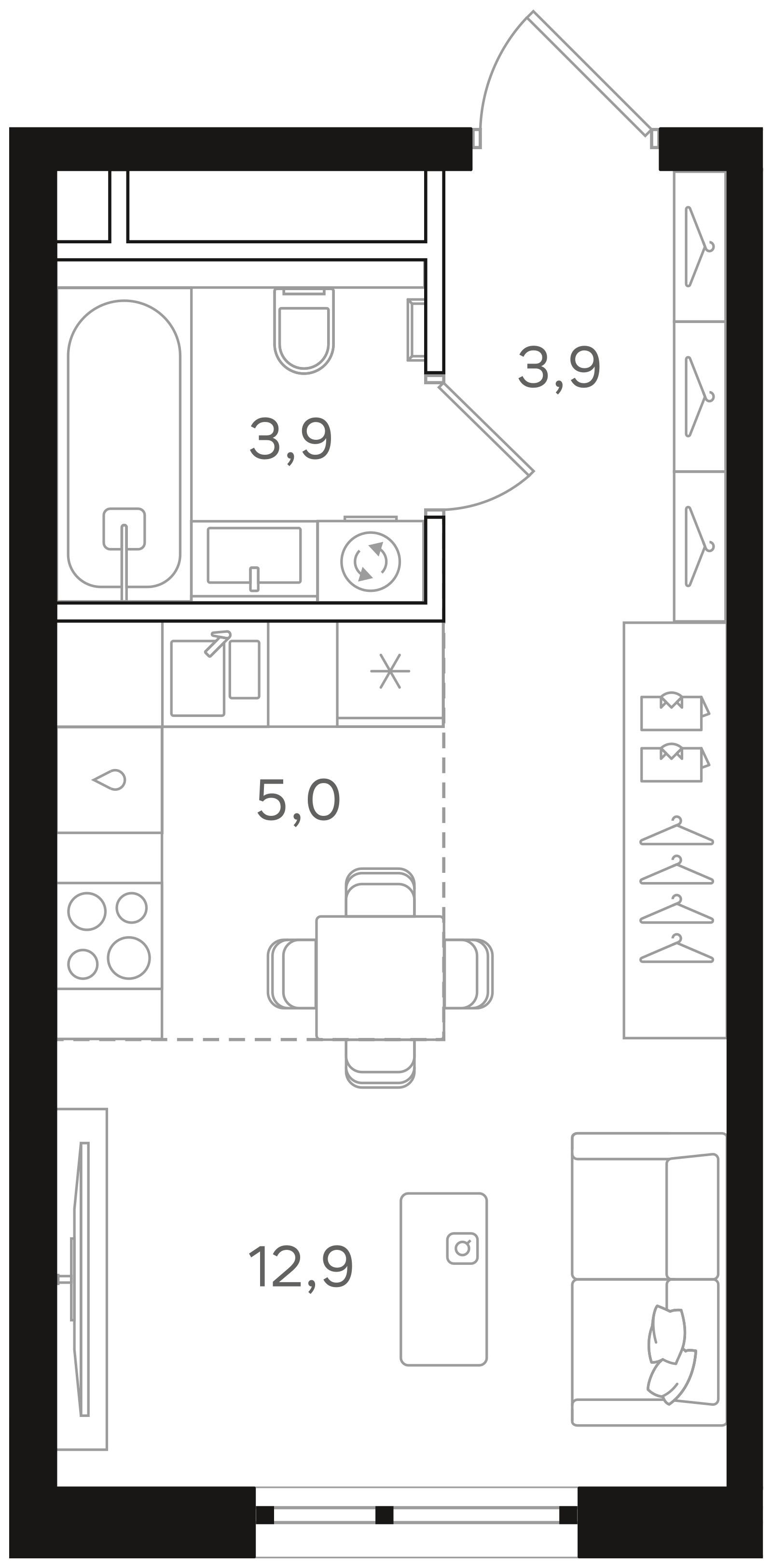 Официальная схема Мангазея на Речном, 25,7 м²