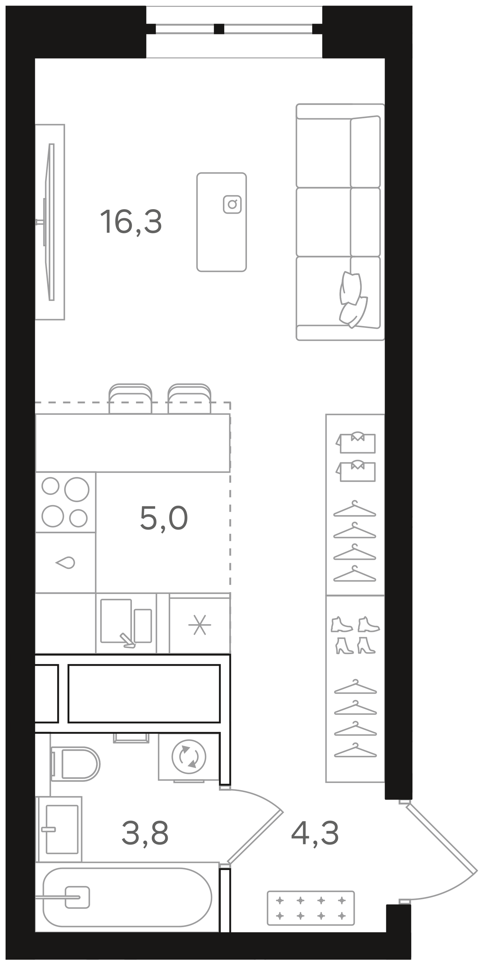 Официальная схема Мангазея на Речном, 29,4 м²