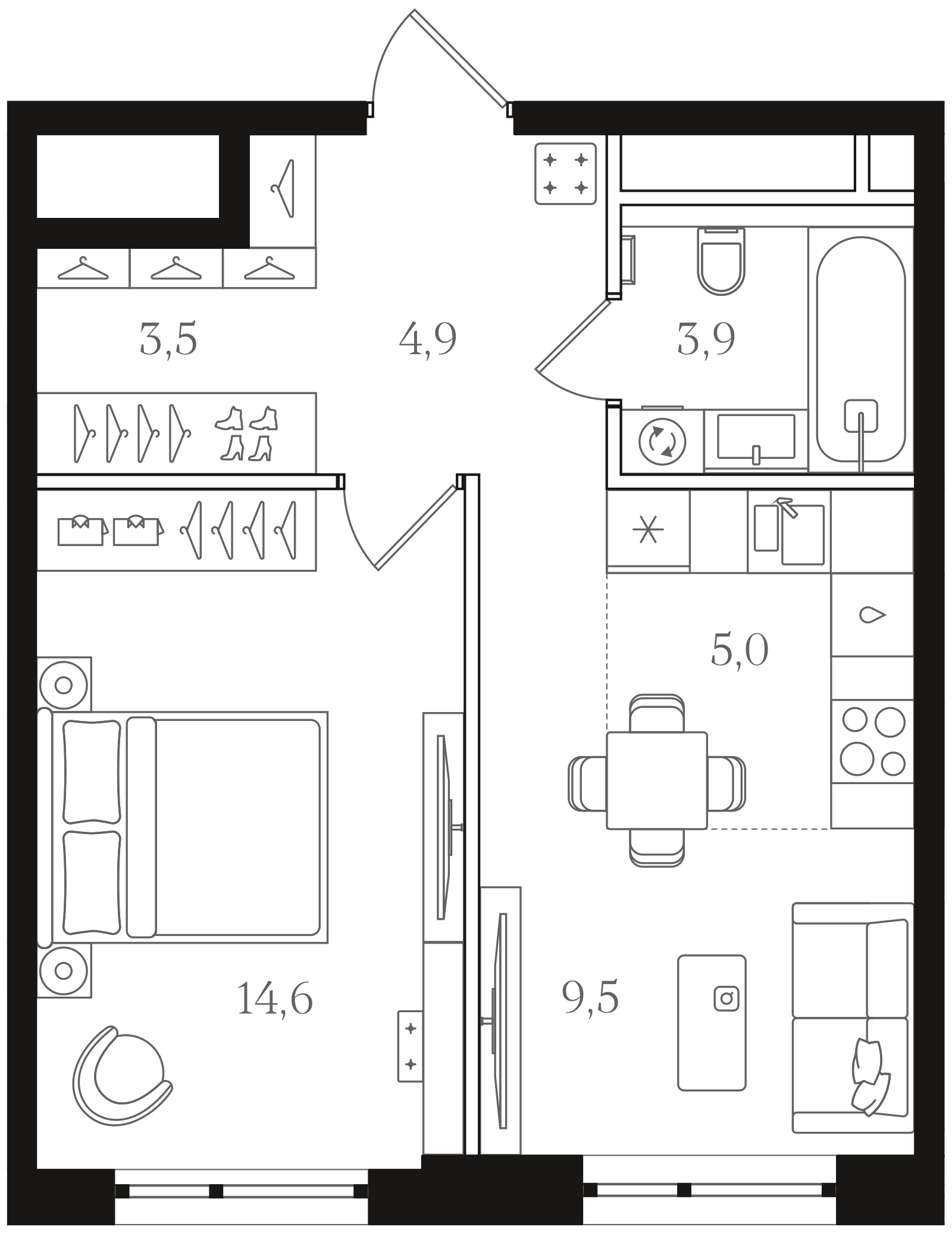 Официальная схема Мангазея на Речном, 41,4 м²