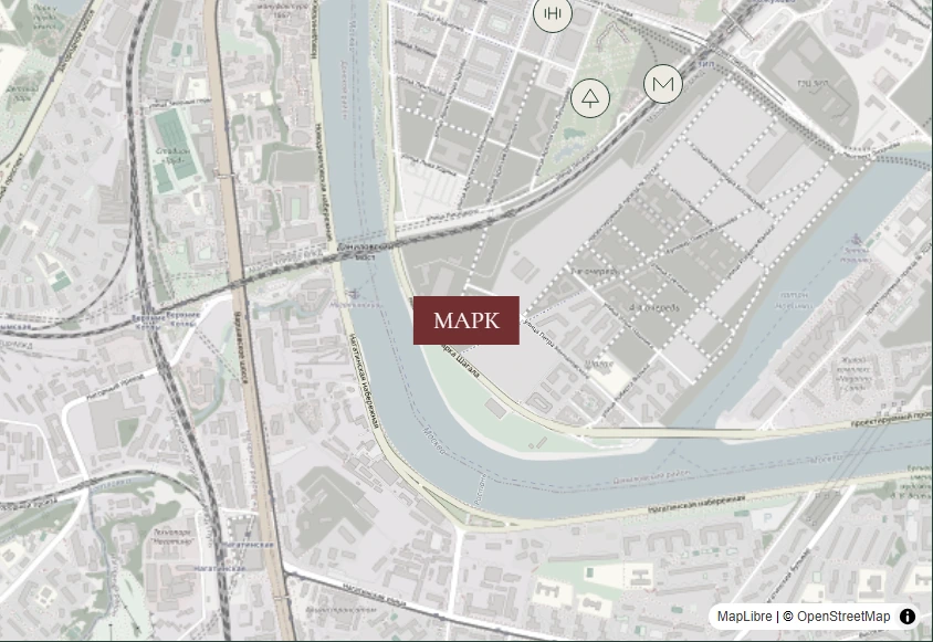 Карта расположения МАРК у Москвы-реки