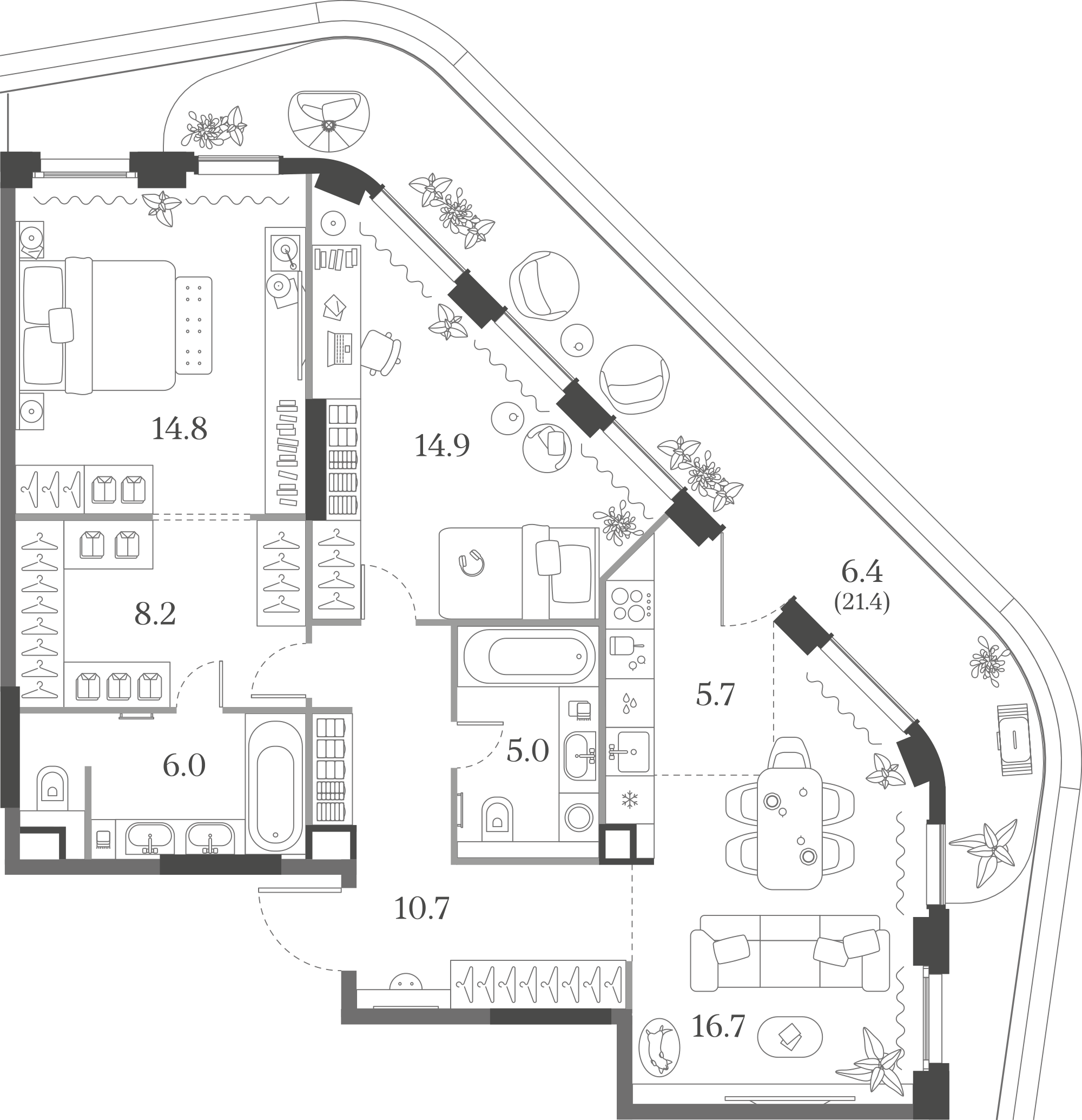 Официальная схема Муза, 88,4 м²