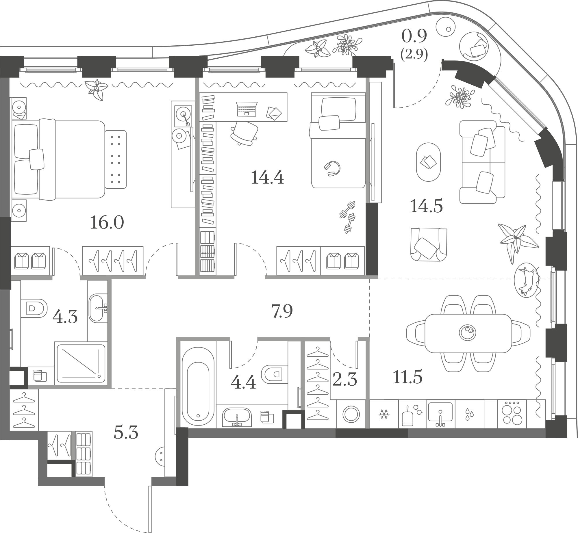 Официальная схема Муза, 81,5 м²