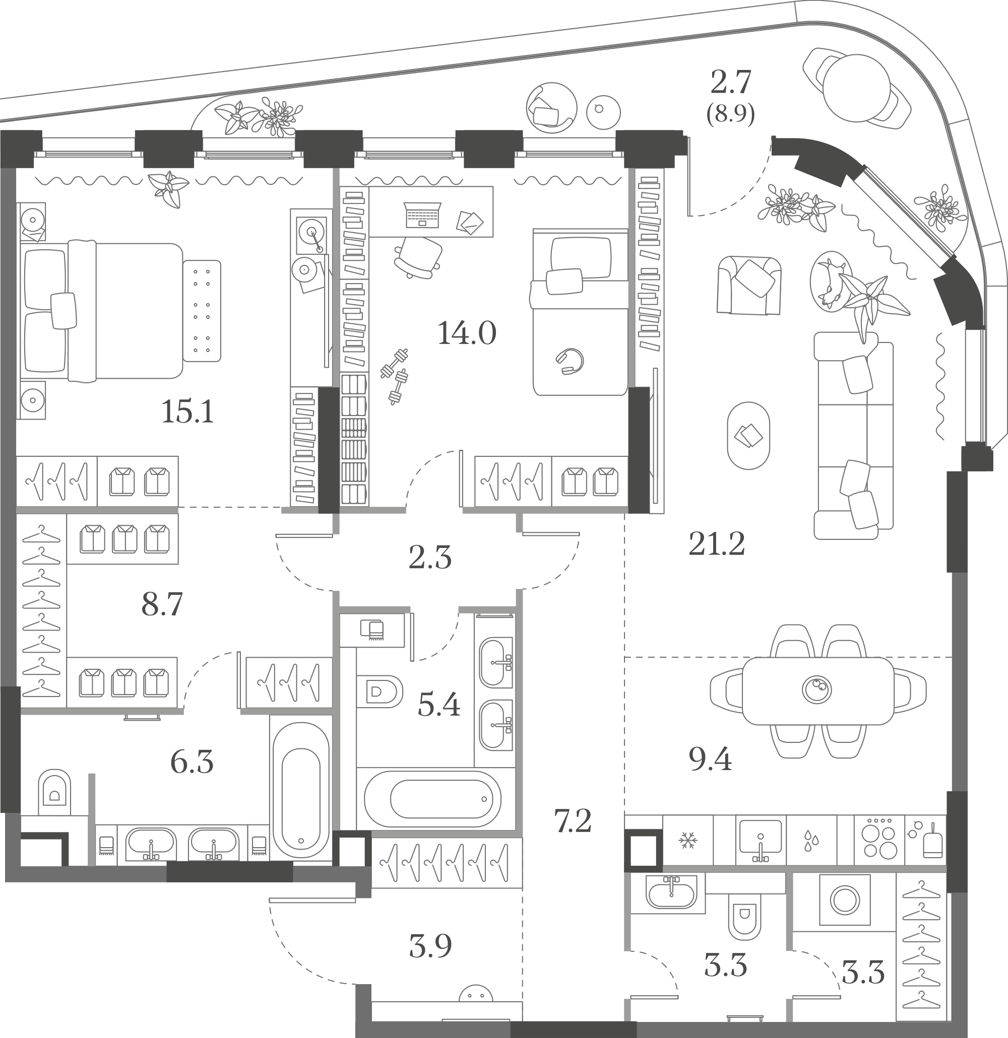 Официальная схема Муза, 102,8 м²